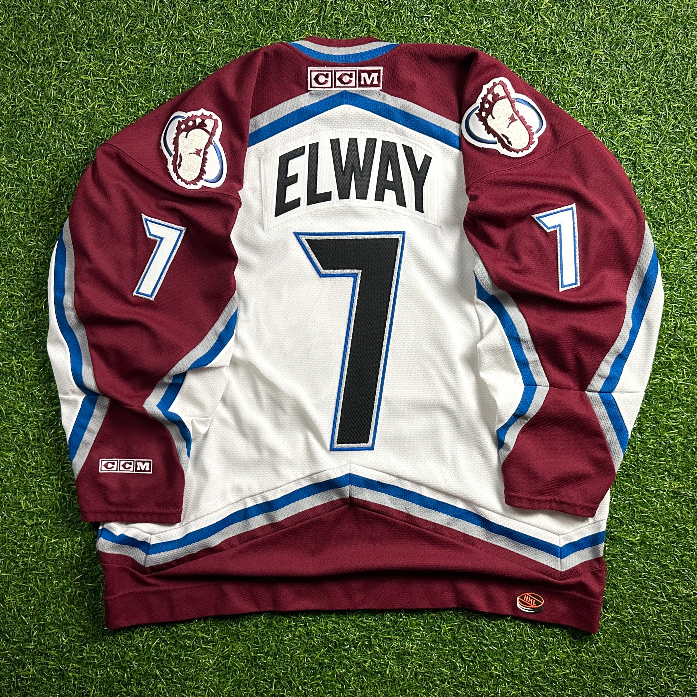 CCM NHL X NFL Mashup Jersey Colorado Avalanche John Elway Sz. 2XL Denver Broncos