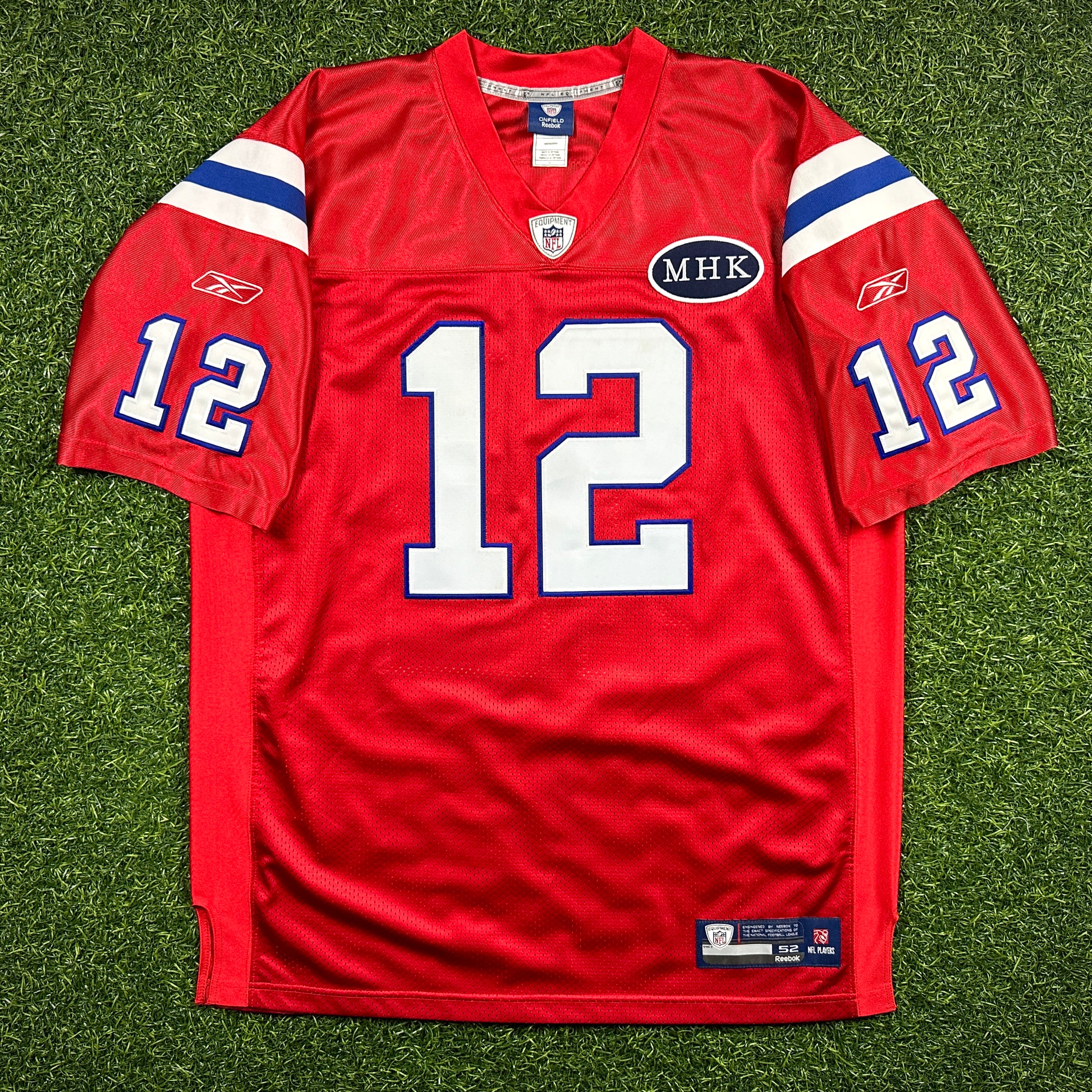 2011 Reebok NFL Authentic Red Throwback Jersey New England Patriots Tom Brady Sz. 52