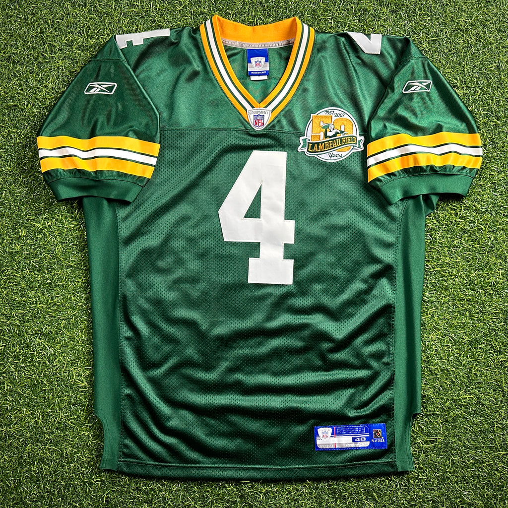 2007 Reebok NFL Authentic Jersey Green Bay Packers Brett Favre Sz. 48 Lambeau Patch