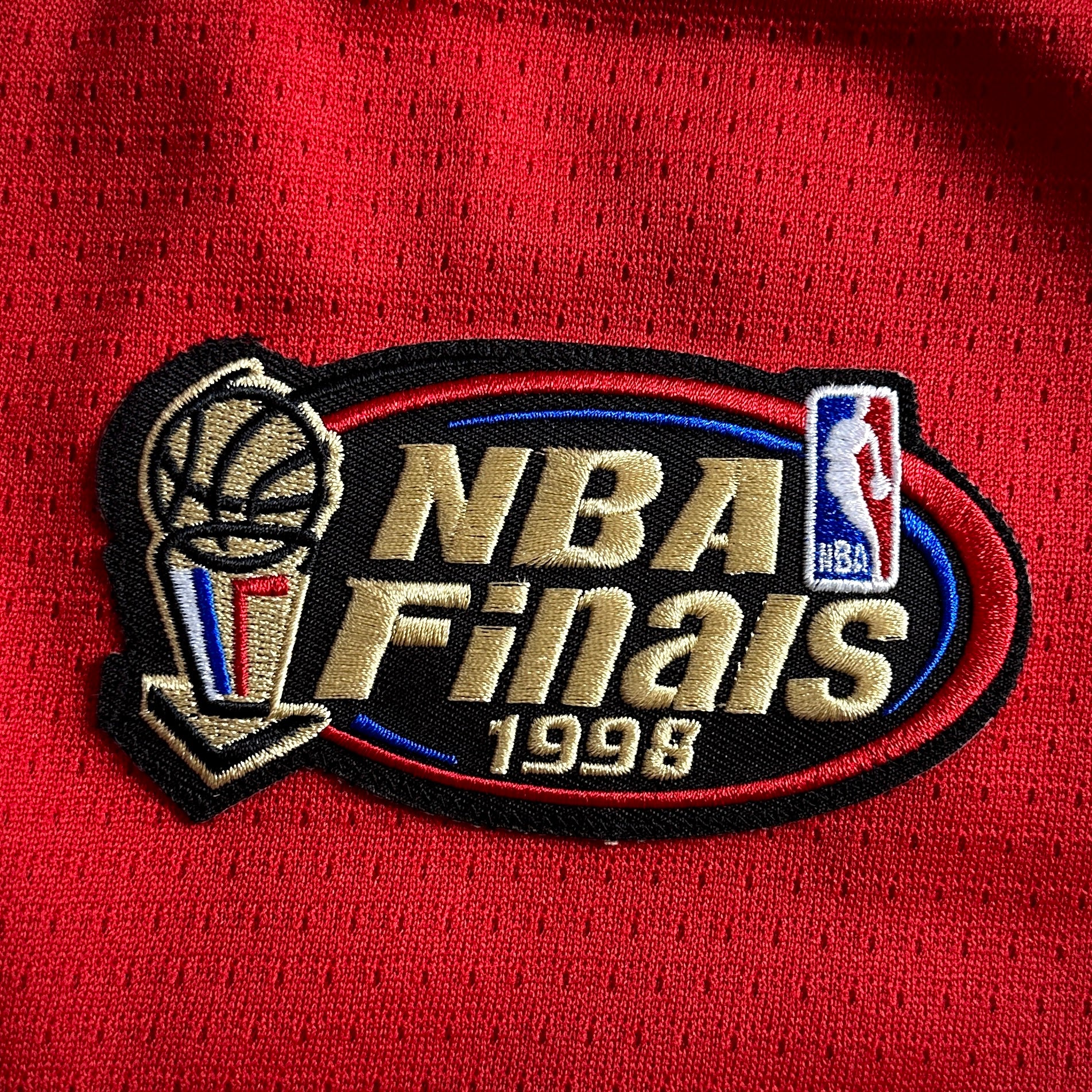 1998 Nike NHL X NBA Mashup Jersey Chicago Bulls Blackhawks Michael Jordan Red Sz. L