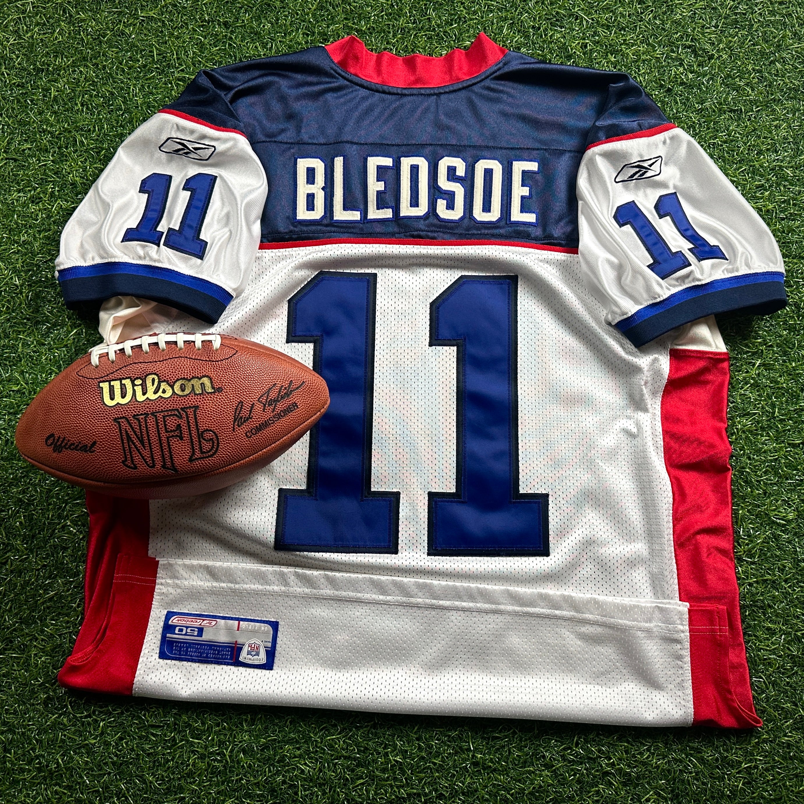 2002 Reebok NFL Authentic Jersey Buffalo Bills Drew Bledsoe Sz. 52 Vintage