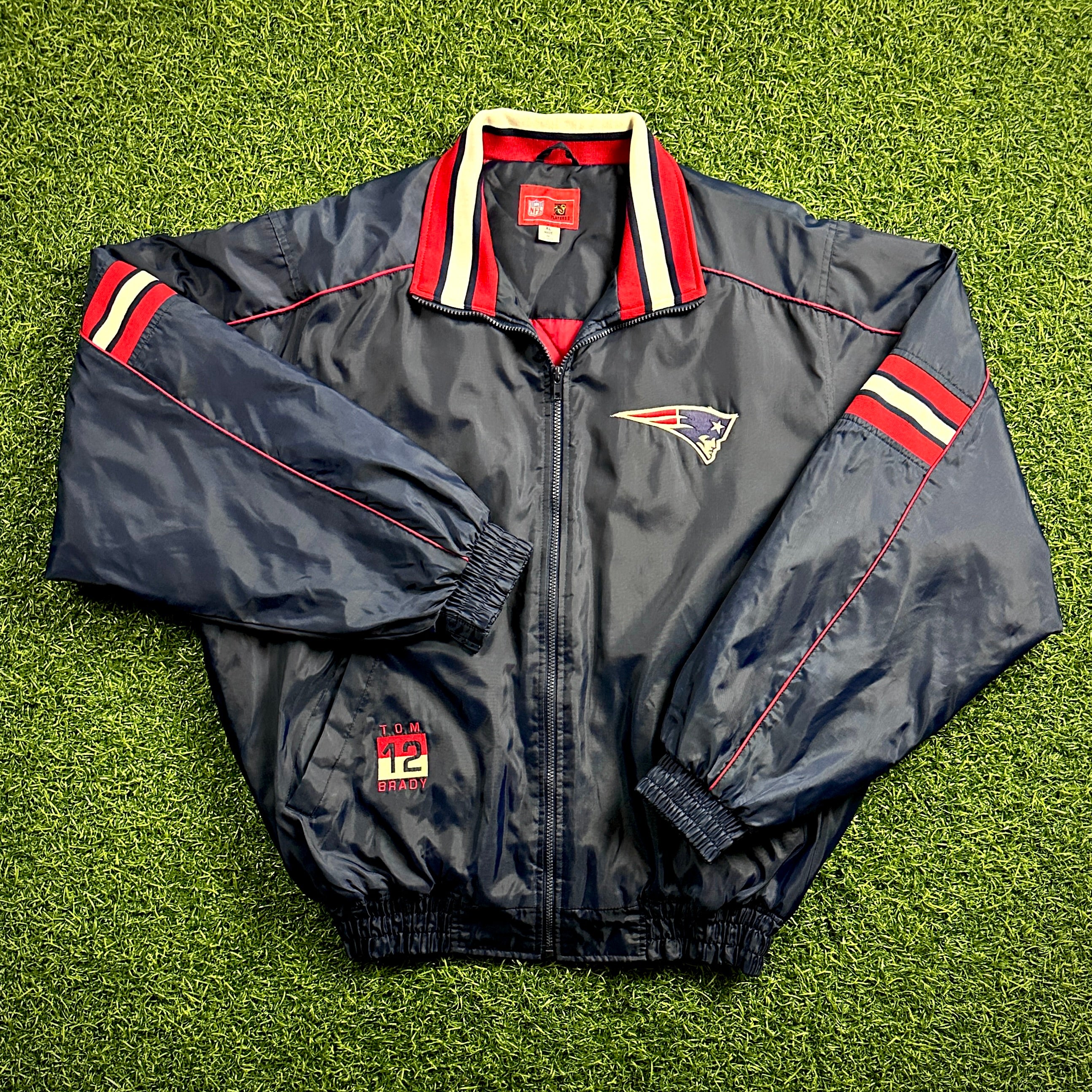 Rare! 2002 Reebok NFL Jacket New England Patriots Tom Brady 12 Sz. XL Vintage