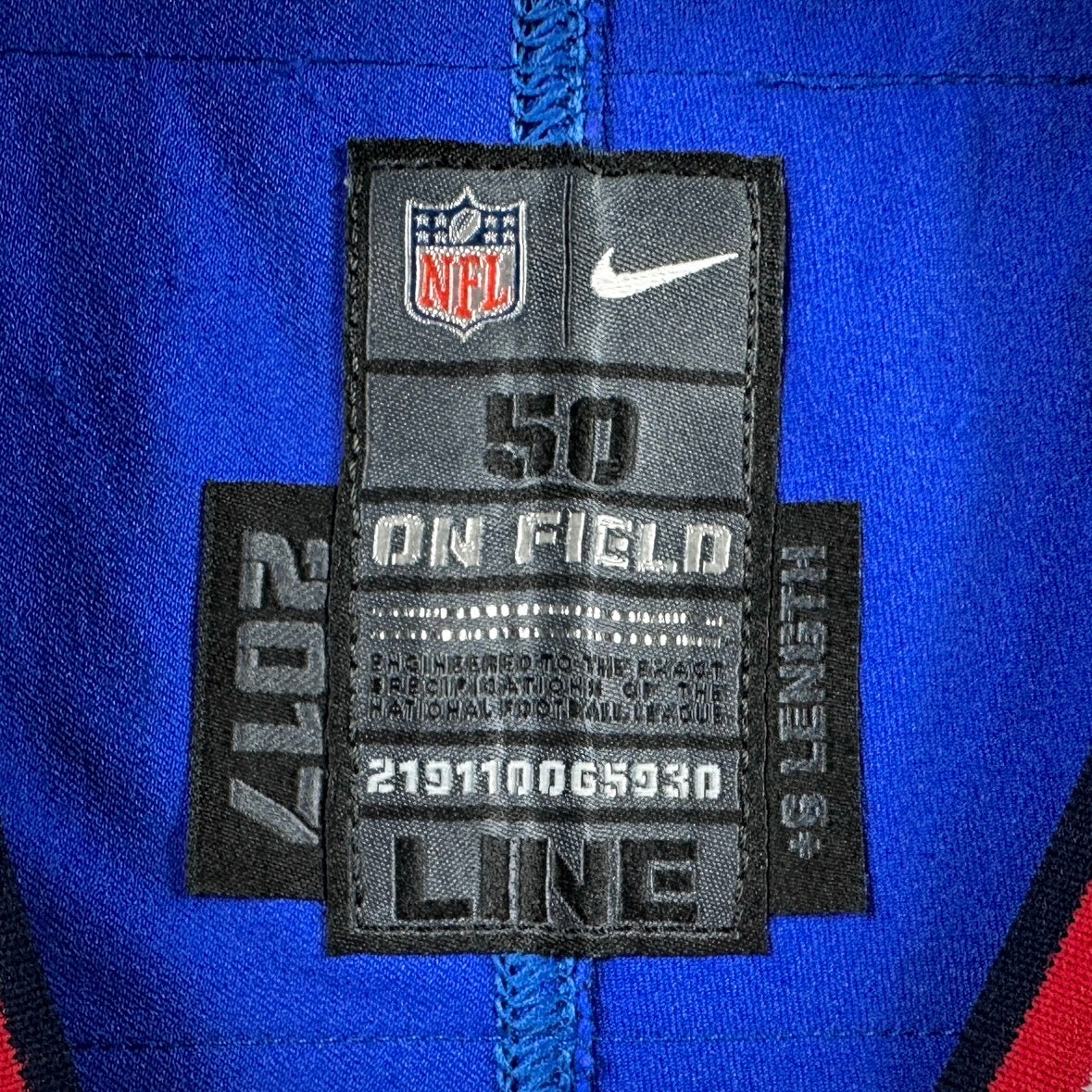 2020 Nike NFL Team-Issued Game Jersey Buffalo Bills Quinton Spain Sz. 50 LINE Team COA