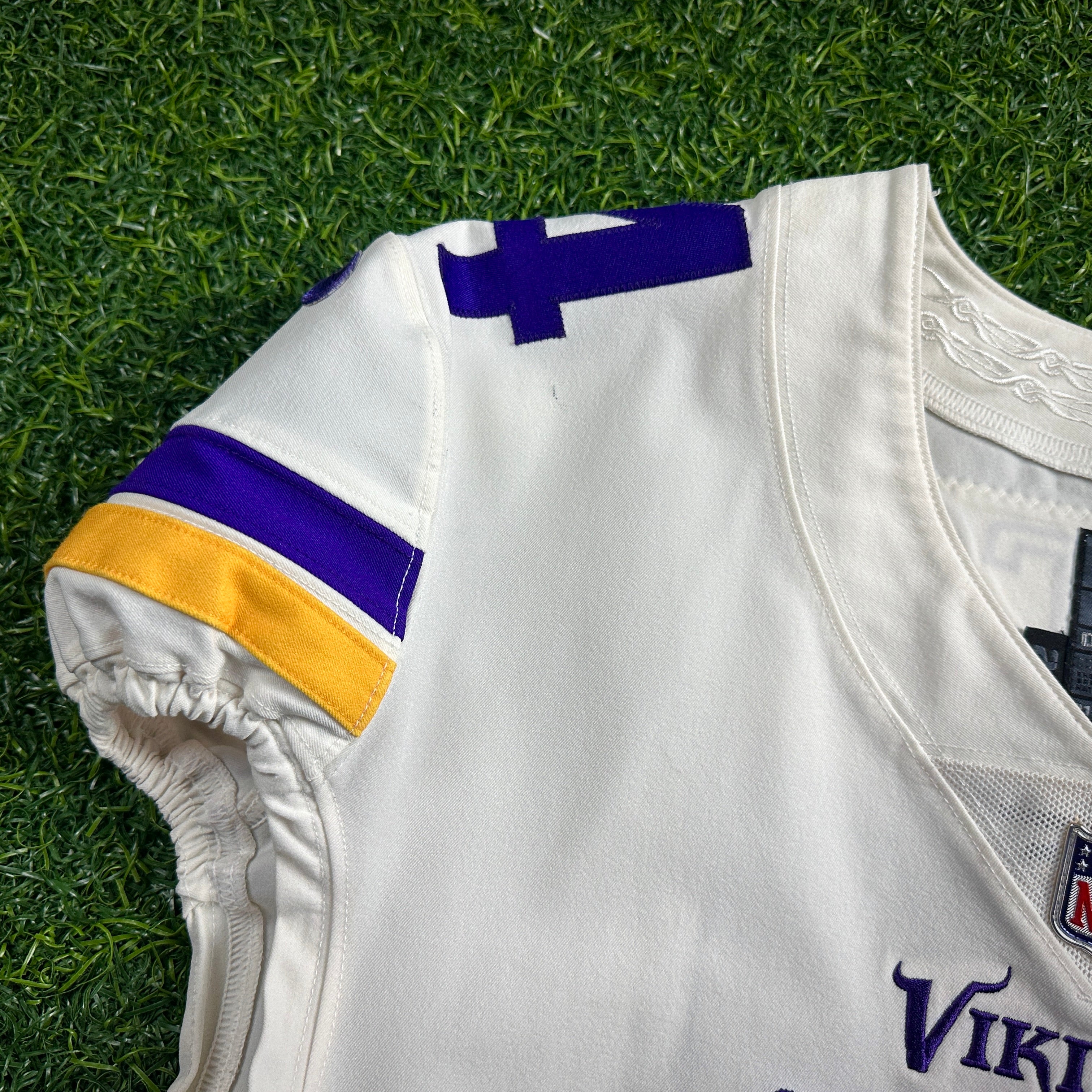 2017 Nike NFL Game Used Worn Away Jersey Minnesota Vikings Sz. 40 L-BK Patriots