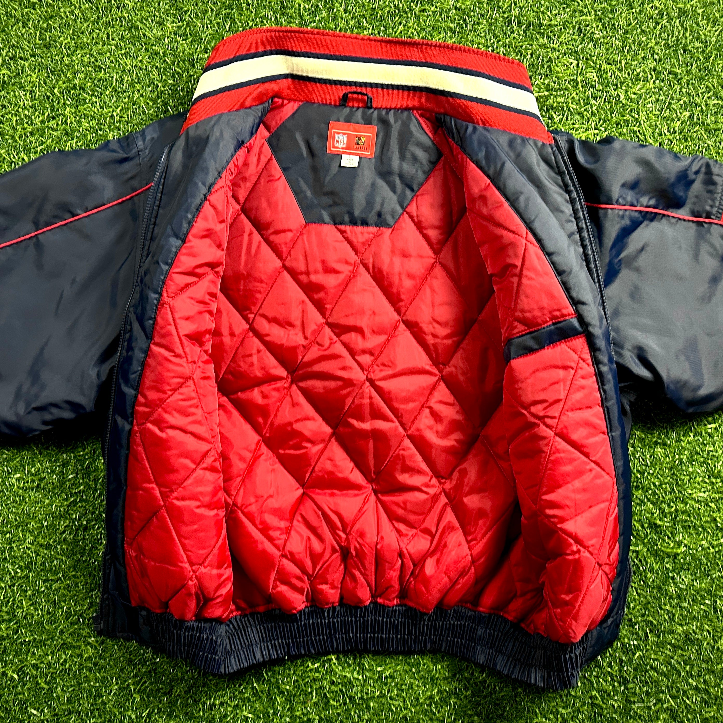 Rare! 2002 Reebok NFL Jacket New England Patriots Tom Brady 12 Sz. L Vintage
