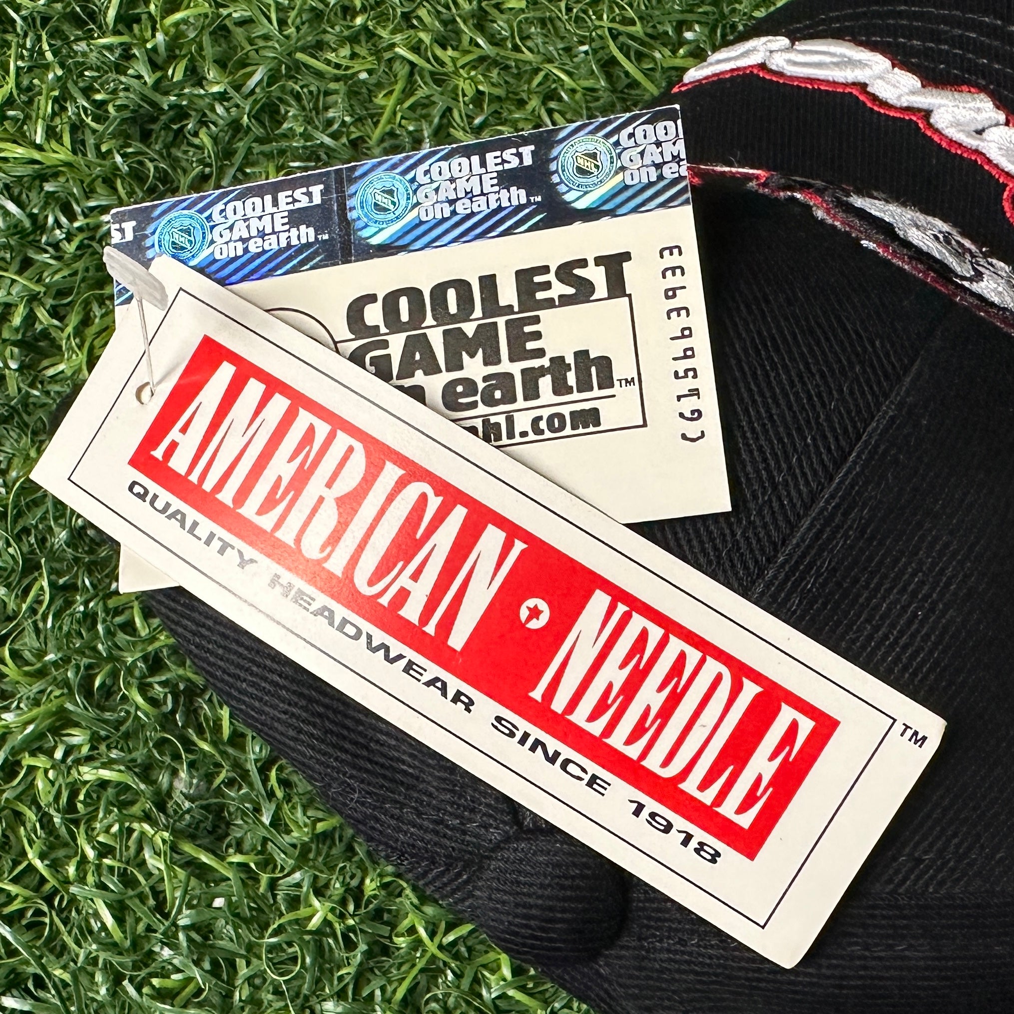 1996 American Needle NHL Strapback Hat Buffalo Sabres Flames Goathead NWT