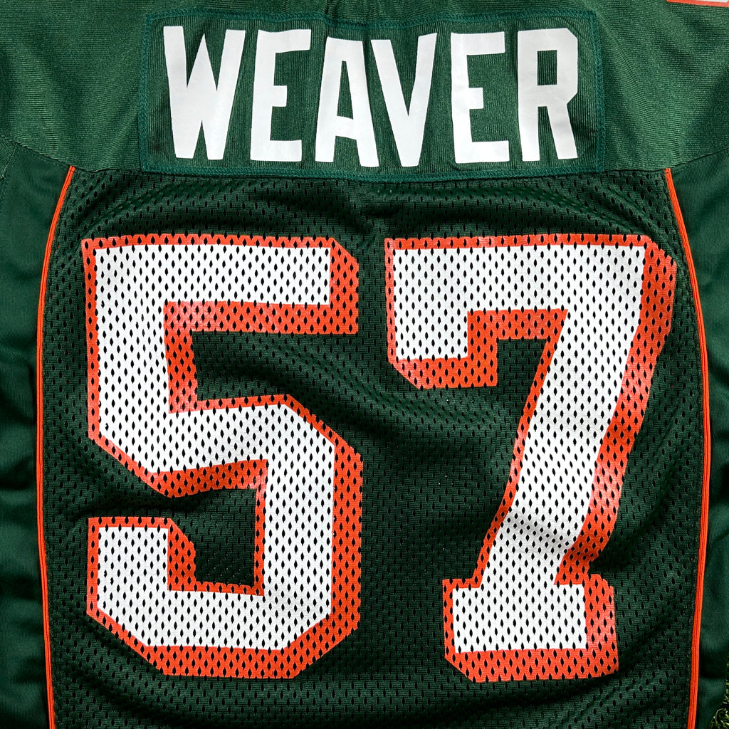 1999 Nike NCAA Game-Used Jersey Miami Hurricanes Jermell Weaver Sz. 48 Set 1