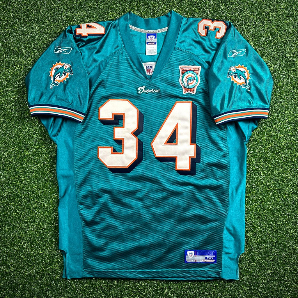 2002 Reebok NFL Authentic Jersey Miami Dolphins Ricky Williams Sz. 50 Anniversary Patch