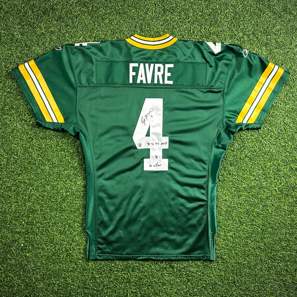 2004 Reebok NFL Team Issued Jersey Green Bay Packers Brett Favre Autograph COA