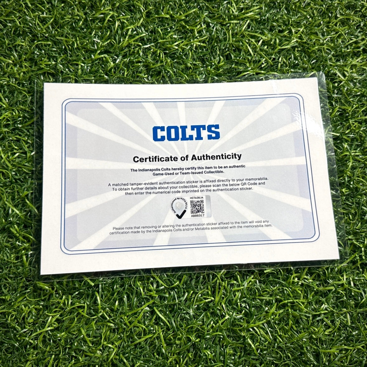 2012 Nike NFL Game-Used Jersey Indianapolis Colts Monte Simmons Team COA