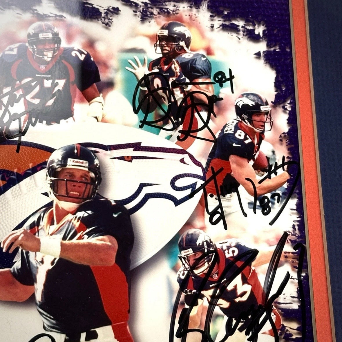 1998 NFL Autograph 8x10 Photo Denver Broncos 9 Players JSA COA