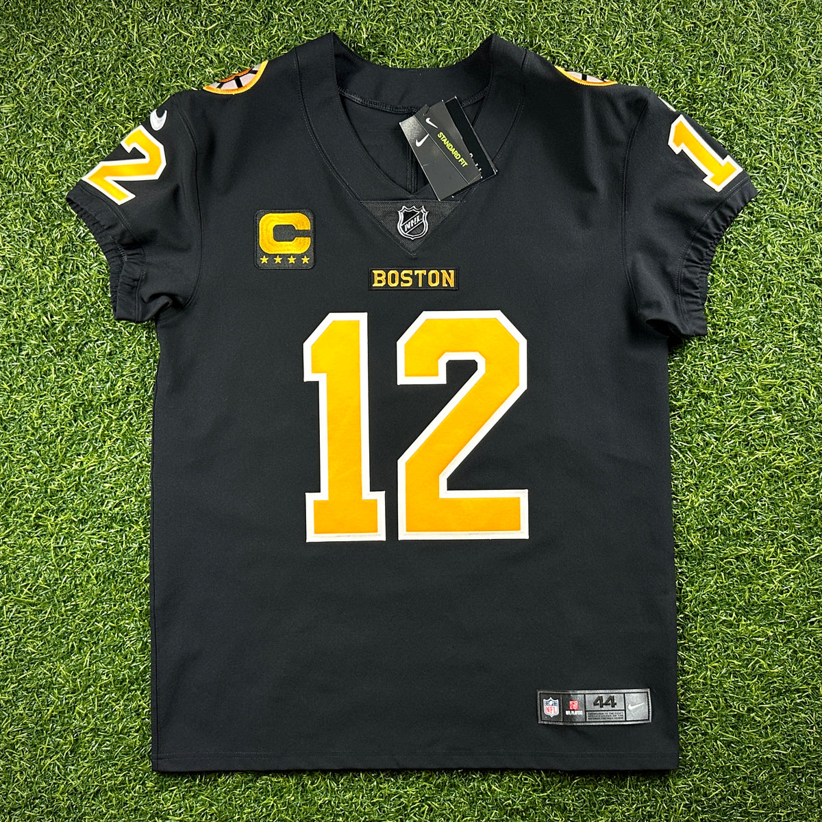 New! Nike NFL X NHL Vapor Elite Authentic Jersey Boston Bruins New England Patriots Tom Brady Sz. 44 Mashup