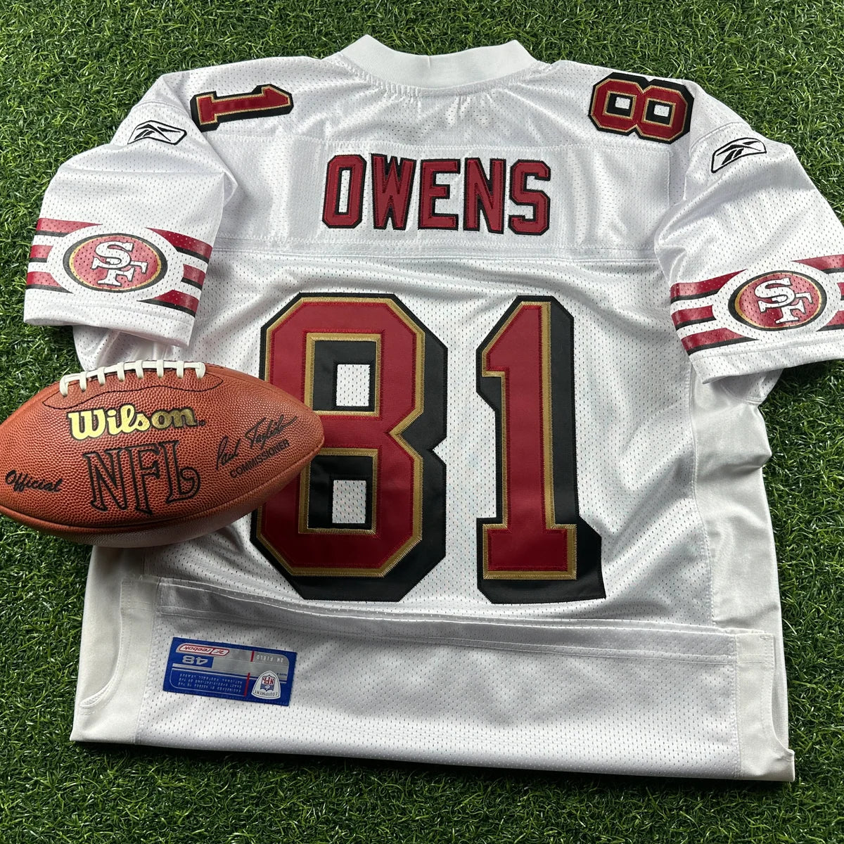 2003 Reebok NFL Authentic Jersey San Francisco 49ers Terrell Owens Sz. 48 White Vintage