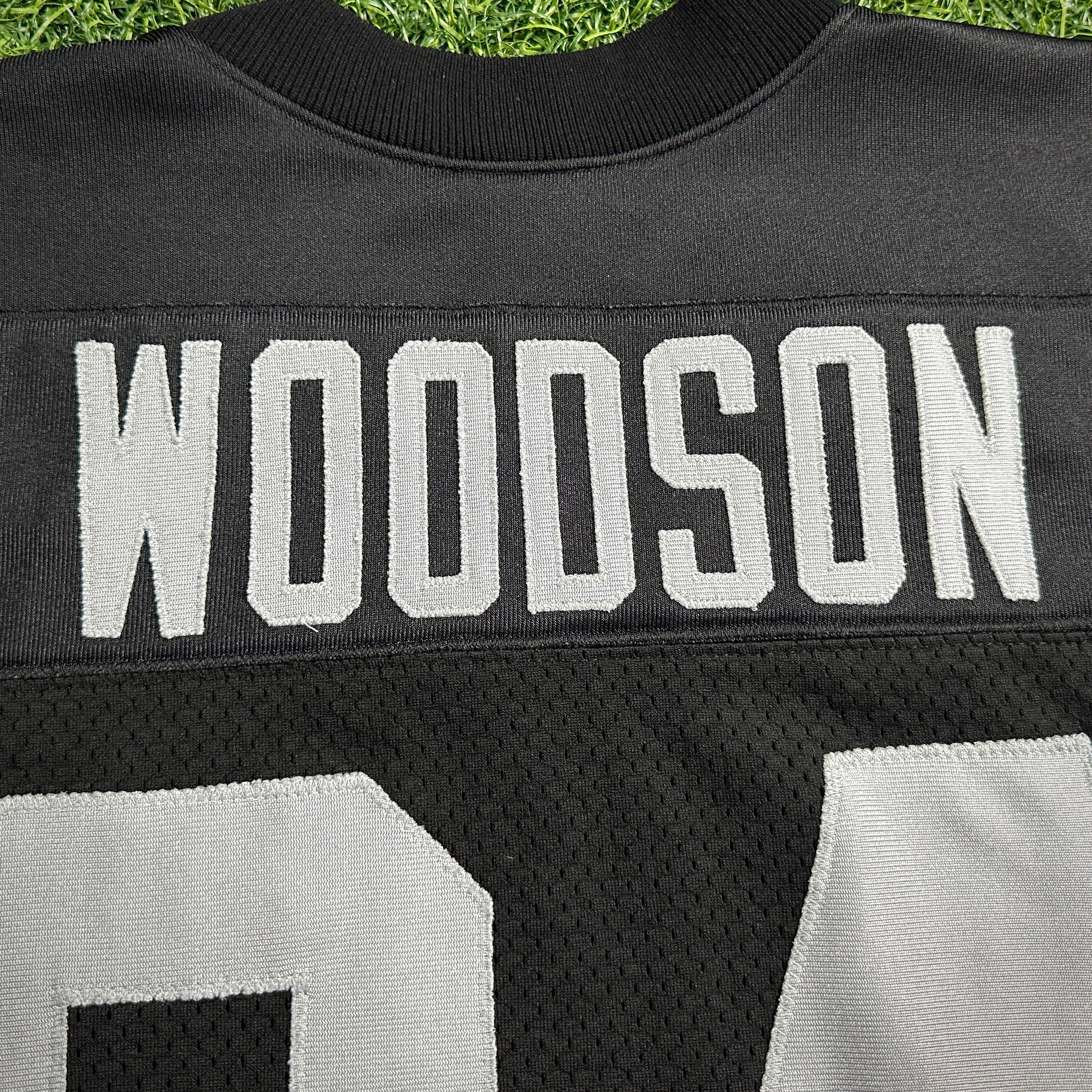 2001 Reebok NFL Authentic Jersey Oakland Raiders Charles Woodson Sz. 48 Vintage