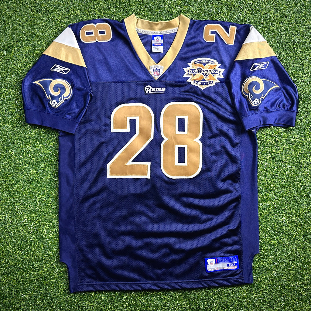2004 Reebok NFL Authentic Jersey St. Louis Rams Marshall Faulk Sz 52 Vintage HOF