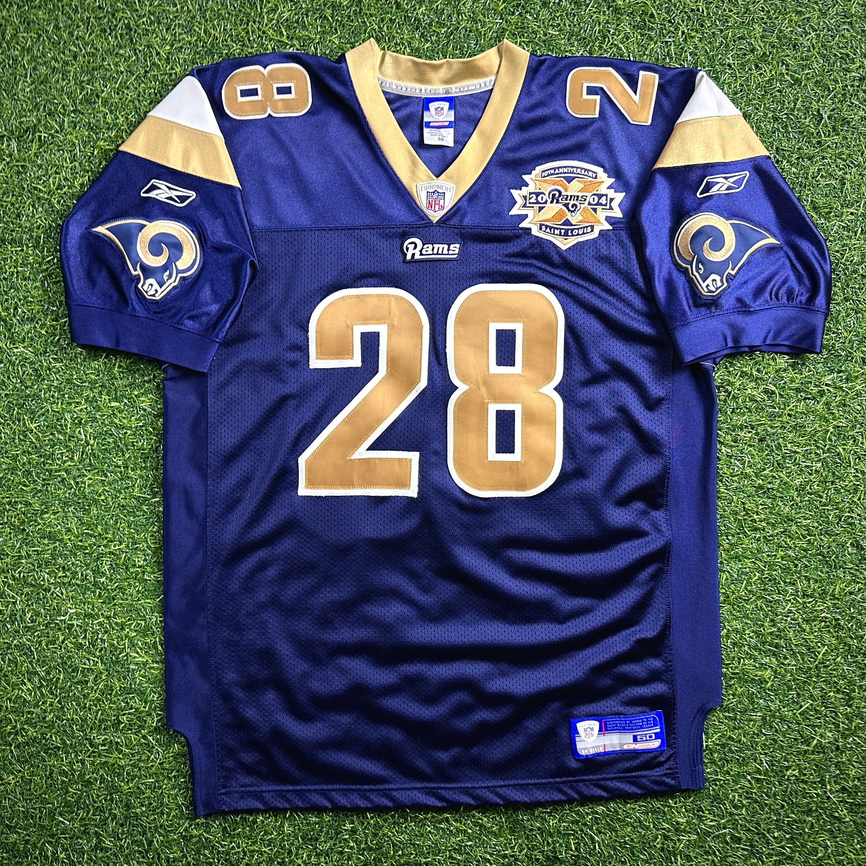 2004 Reebok NFL Authentic Jersey St. Louis Rams Marshall Faulk Sz 52 Vintage HOF