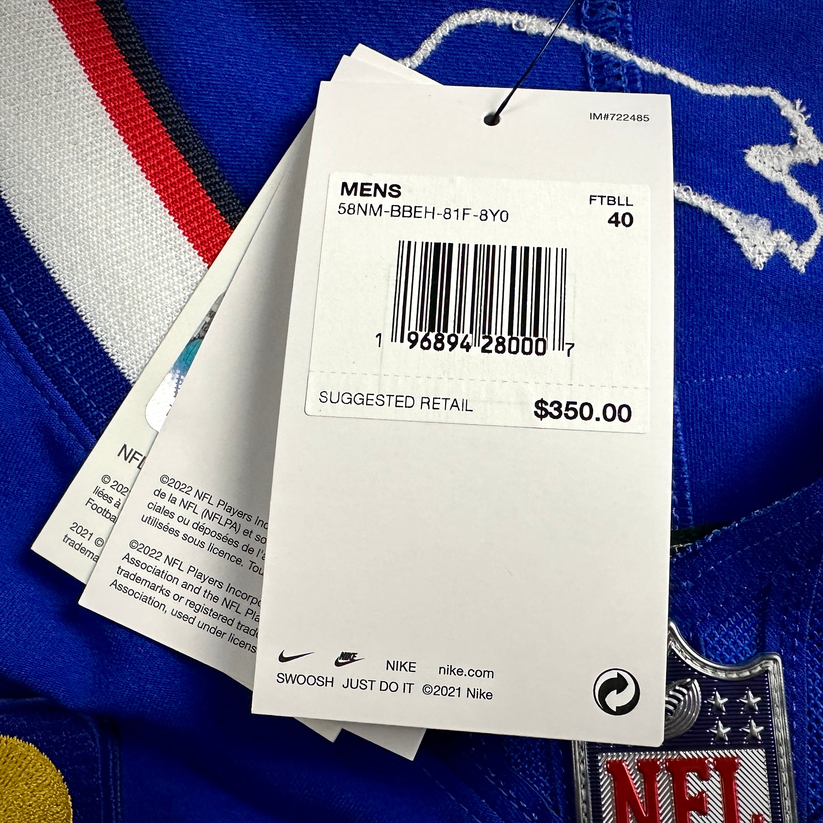 New! 2024 Nike NFL Elite Authentic Jersey Buffalo Bills Josh Allen Sz. 40 MVP