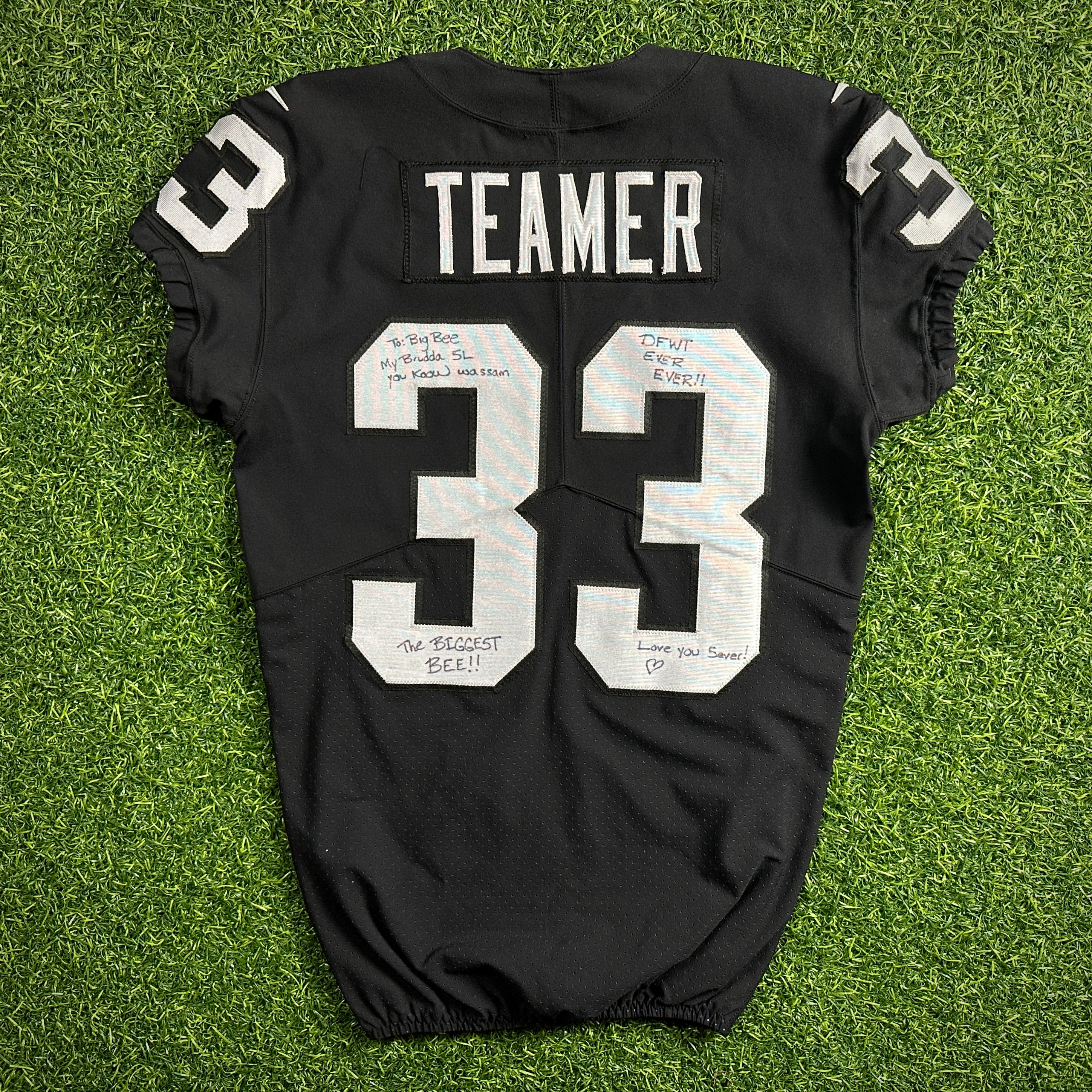 2022 Nike NFL Game Used Worn Jersey Las Vegas Raiders Roderic Teamer Inscribed