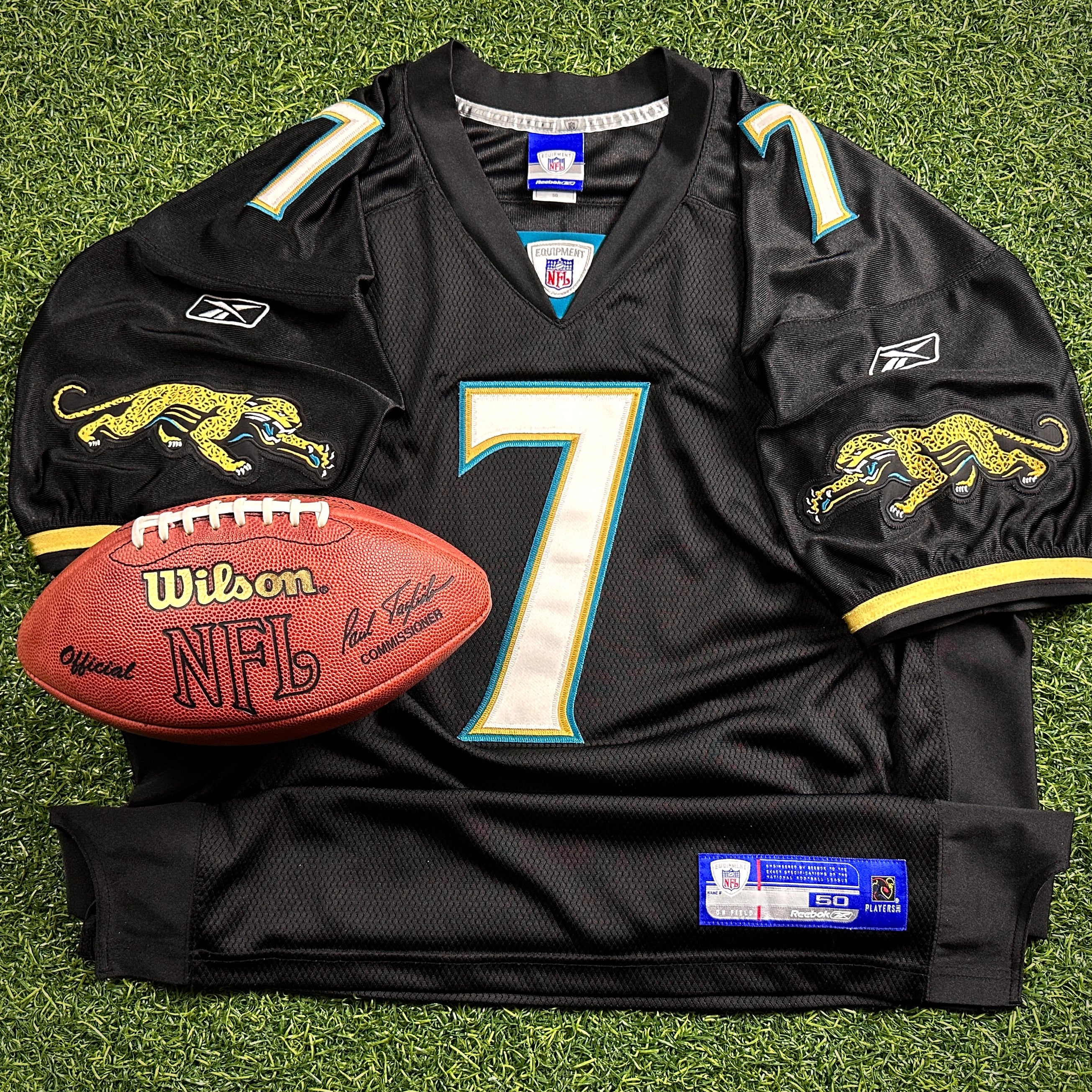 2005 Reebok NFL Authentic Jersey Jacksonville Jaguars Byron Leftwich Sz 50 Black