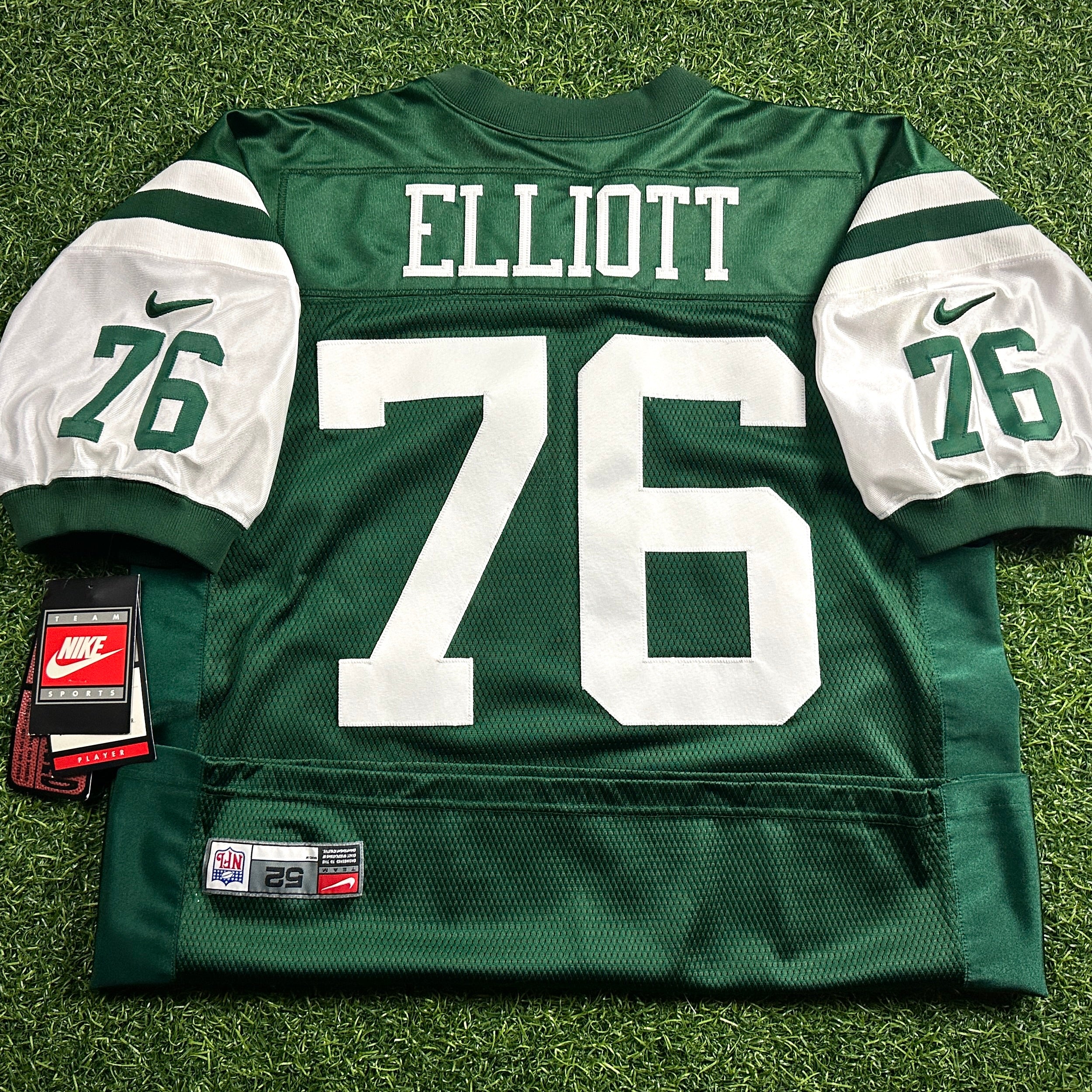 New! 2000 Nike NFL Authentic Jersey New York Jets Jumbo Elliott Sz. 52 NWT