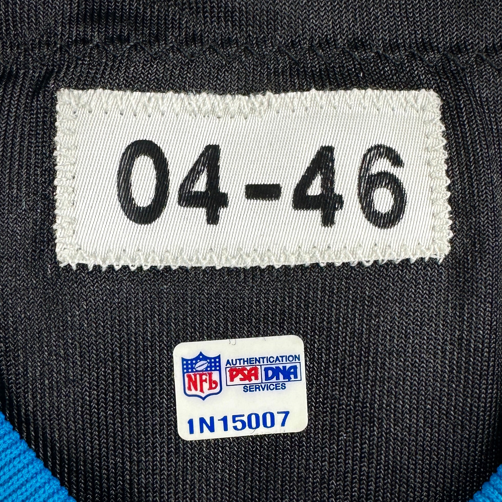 2004 Reebok NFL Team-Issued Game Jersey Carolina Panthers Todd Sauerbrun Sz. 46 Autograph PSA