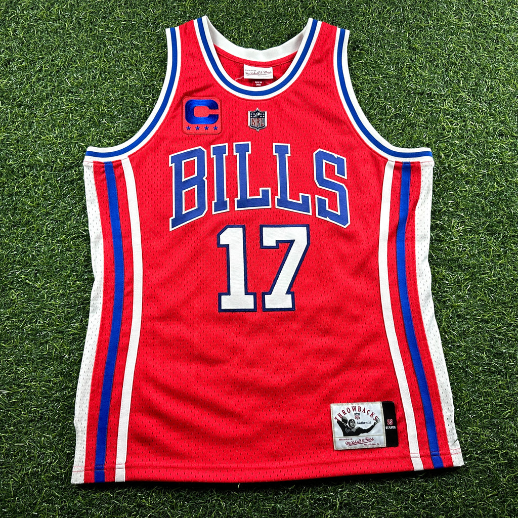 Mitchell & Ness NFL Authentic Buffalo Bills Custom Basketball Jersey Josh Allen Sz. L