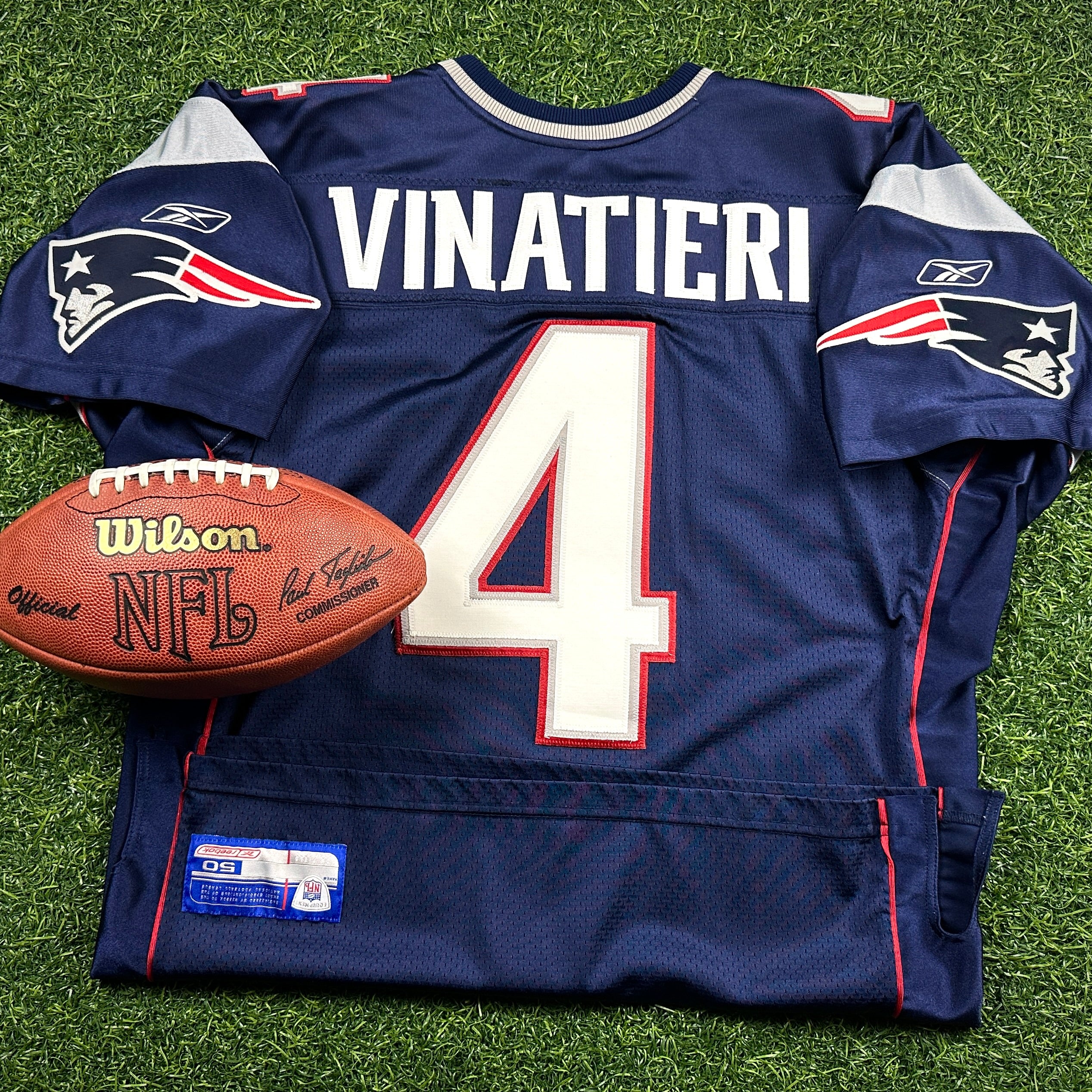 2004 Reebok NFL Authentic Jersey New England Patriots Adam Vinatieri Super Bowl XXXVIII Sz. 50