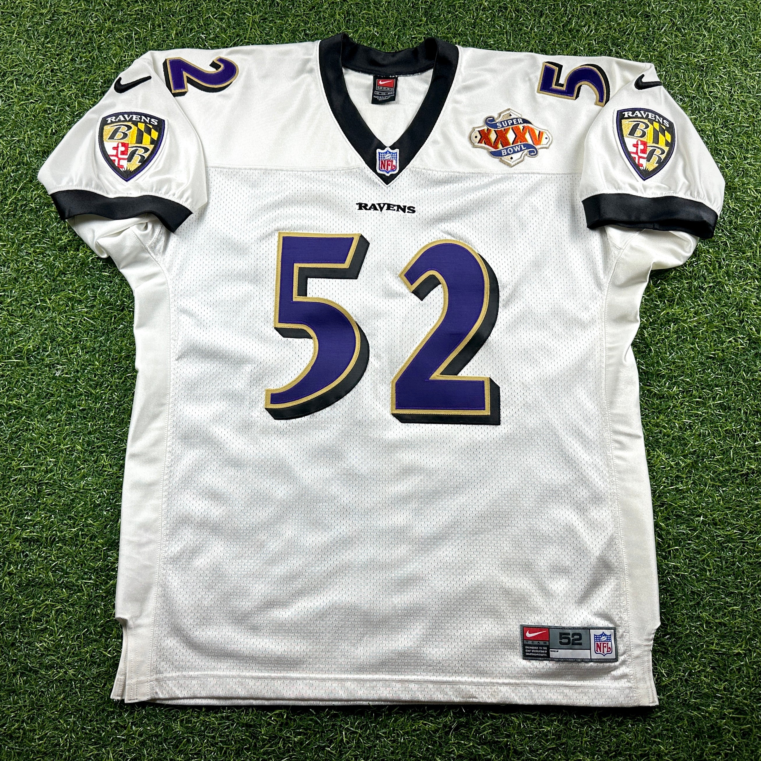 2000 Nike NFL Authentic Jersey Baltimore Ravens Ray Lewis Super Bowl XXXV SZ. 52