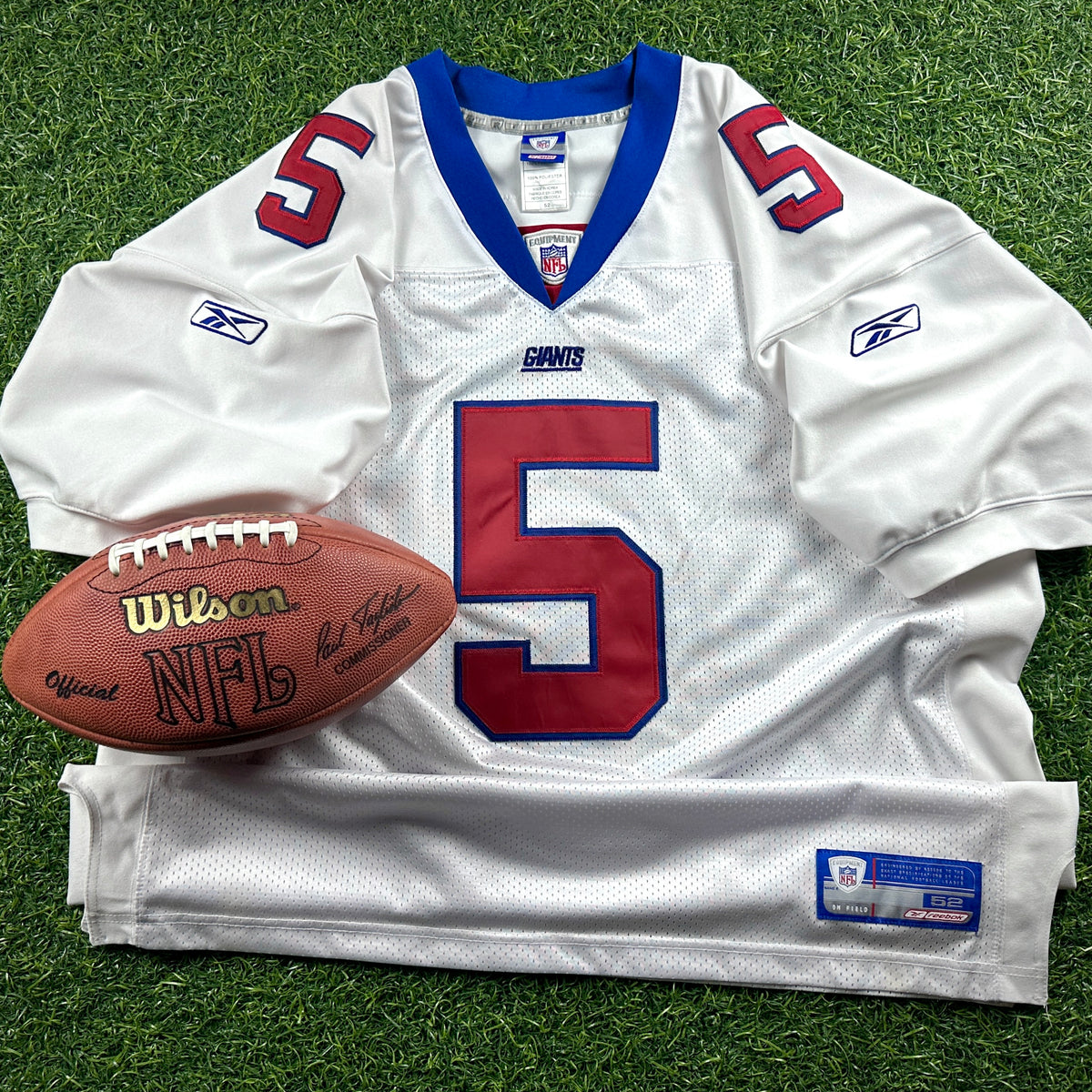 2003 Reebok NFL Authentic Jersey New York Giants Kerry Collins Sz. 52 Vintage