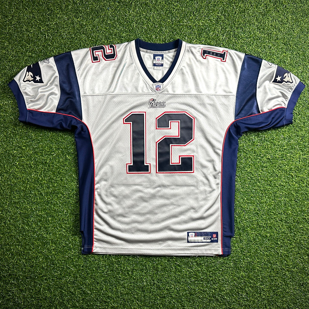 2007 Reebok NFL Authentic Jersey New England Patriots Tom Brady Sz. 50 Silver Alternate