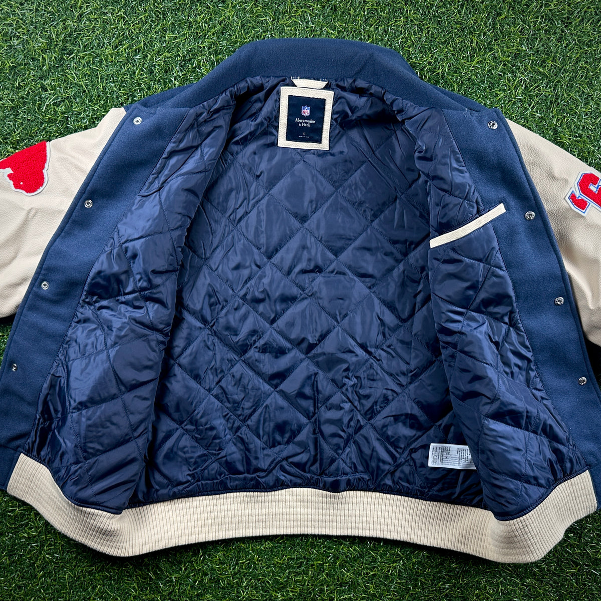 Abercrombie & Fitch NFL Varsity Bomber Jacket Buffalo Bills Sz. L
