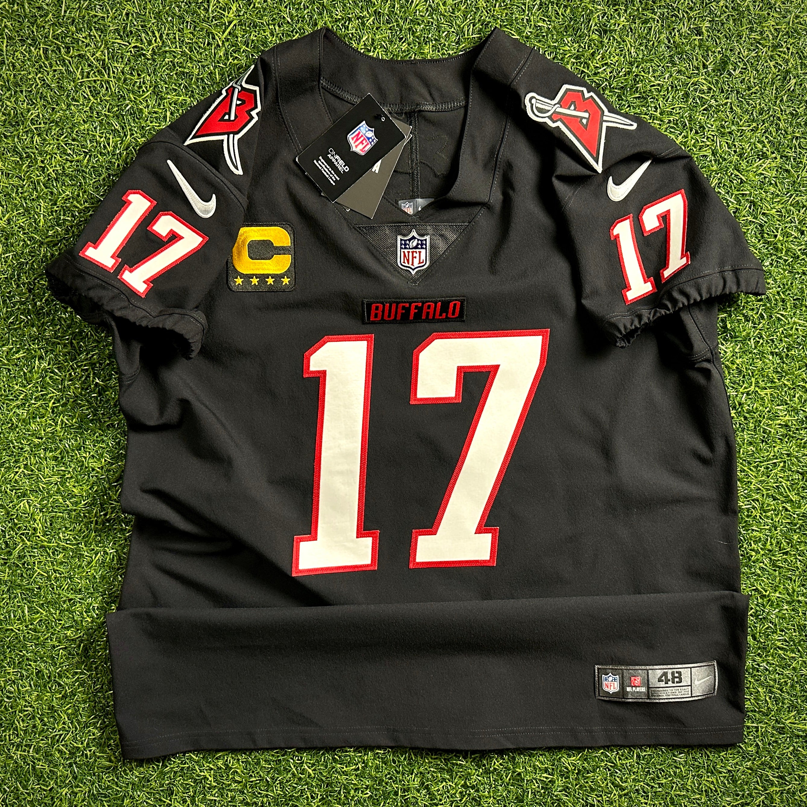 New! Nike NFL X NHL Vapor Elite Authentic Jersey Buffalo Bills Sabres Josh Allen Sz. 48