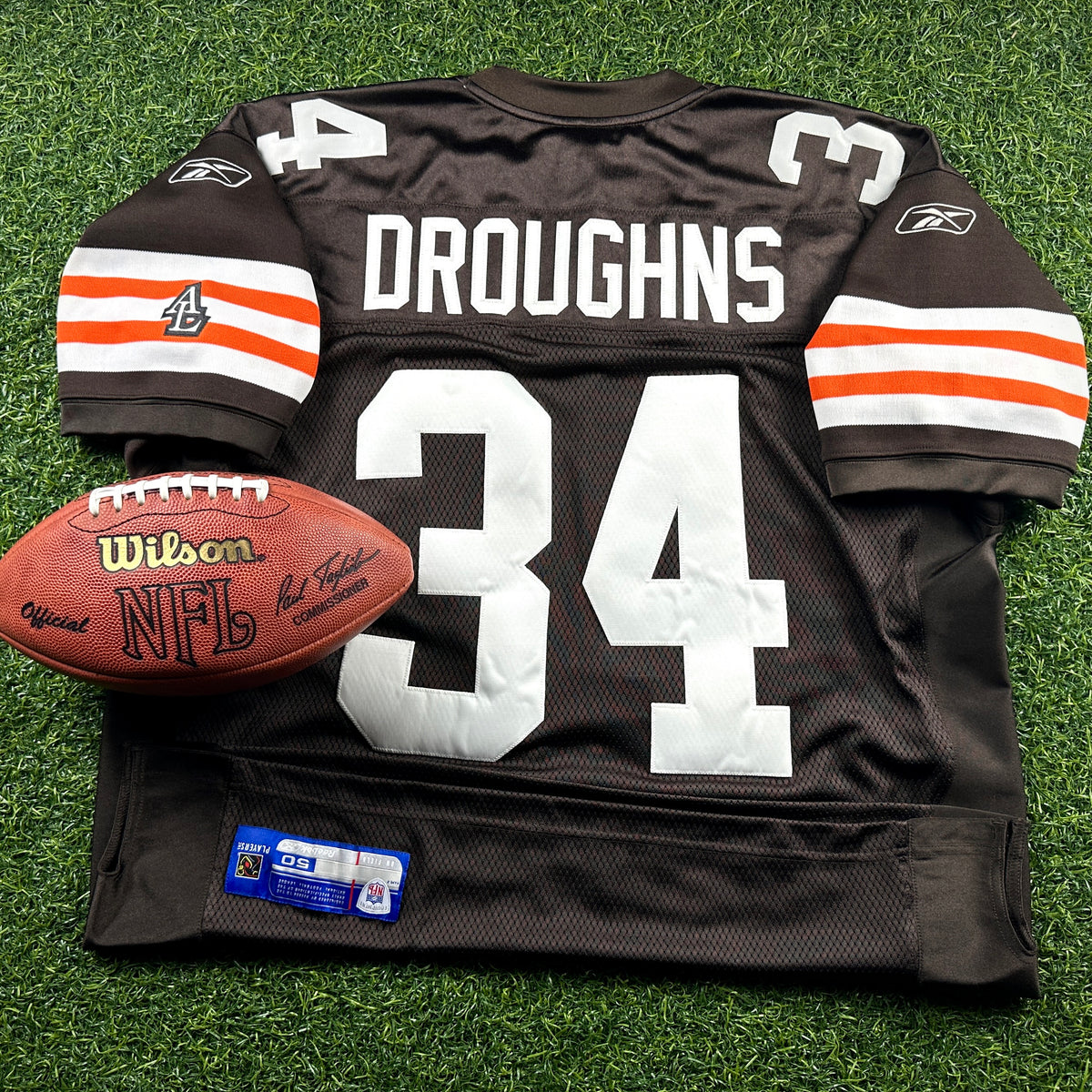 New! 2006 Reebok NFL Authentic Jersey Cleveland Browns Reuben Droughns Sz. 50 Vintage