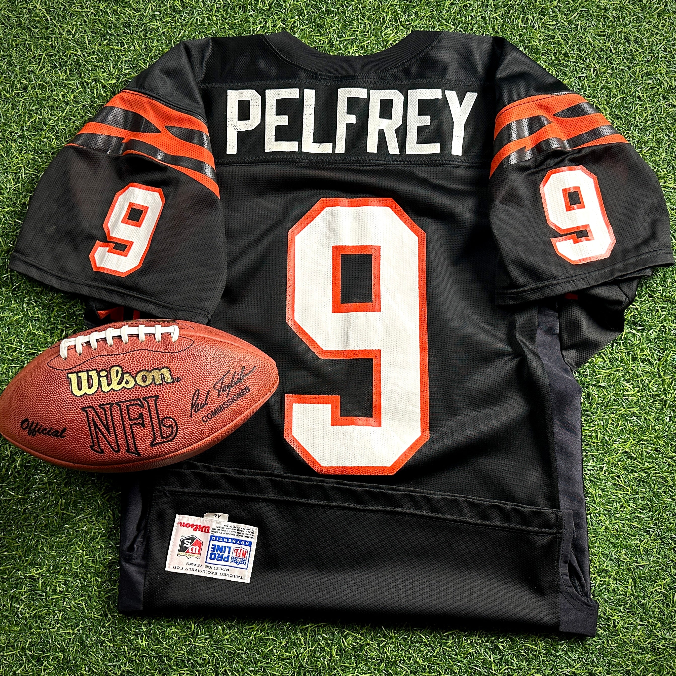 1995 Wilson NFL Authentic Pro Jersey Cincinnati Bengals Doug Pelfrey Sz. 44 VTG