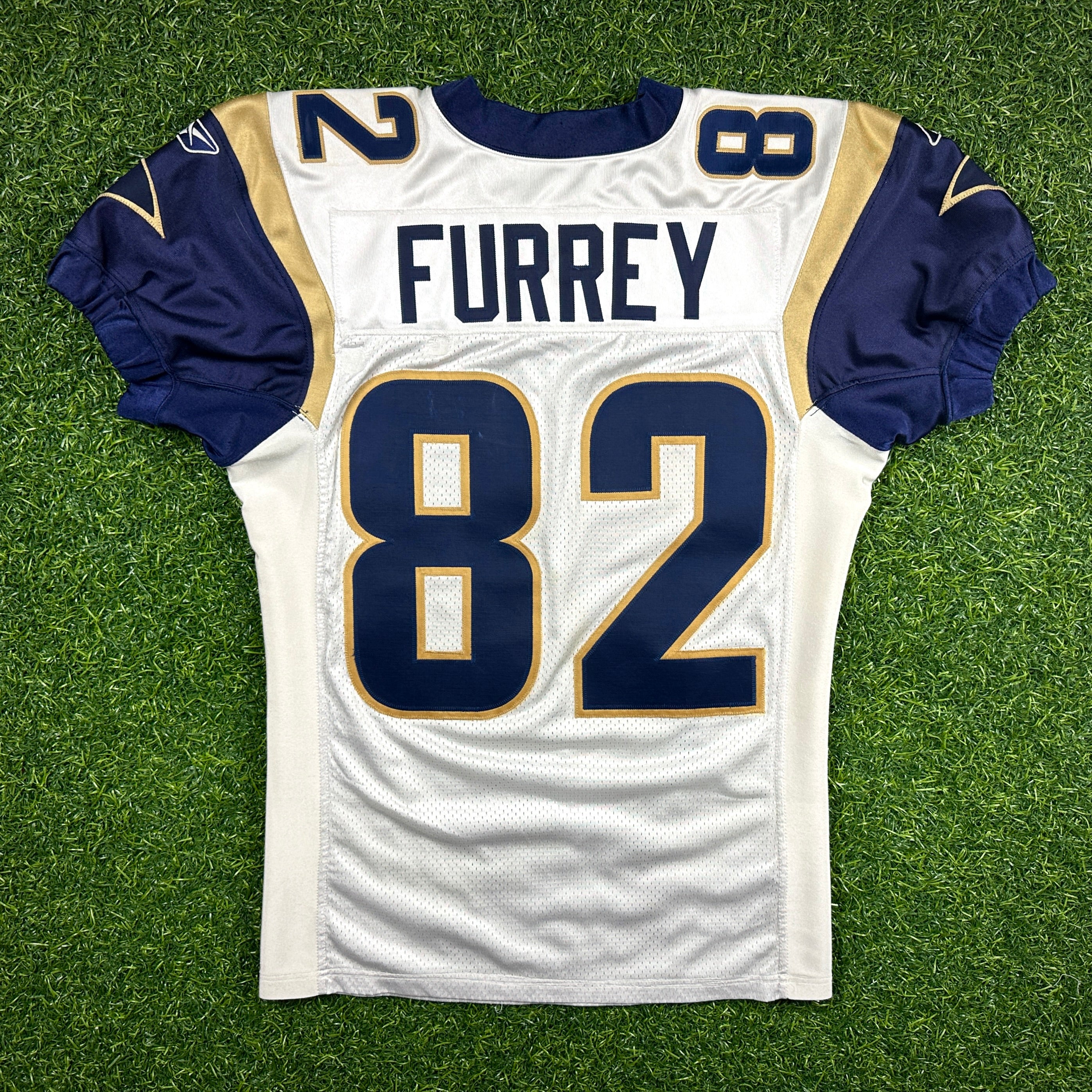 2003 Reebok NFL Game-Used Rookie Jersey St. Louis Rams Mike Furrey Sz. 44 Repairs
