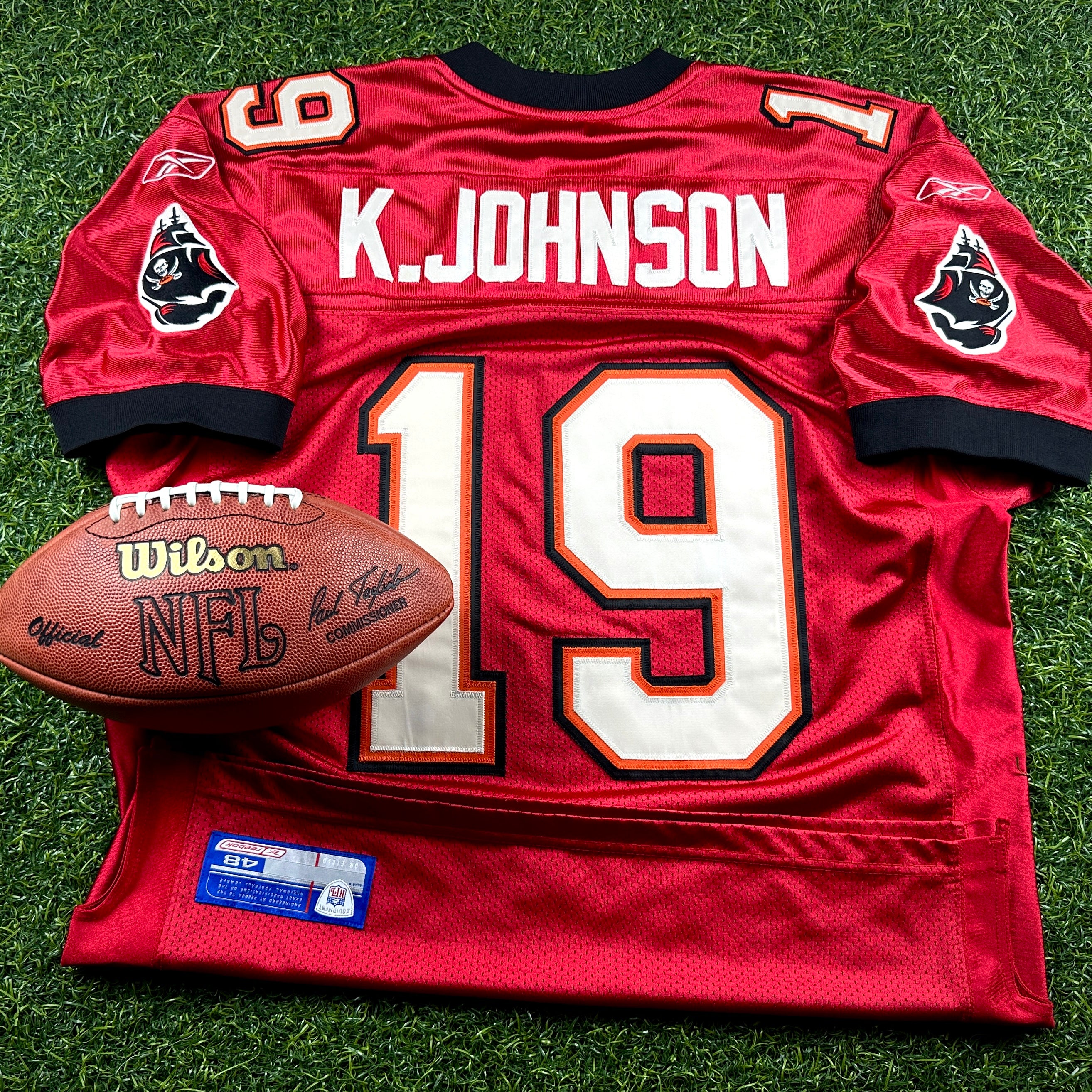 2002 Reebok NFL Authentic Jersey Tampa Bay Buccaneers Keyshawn Johnson Sz. 48 Super Bowl XXXVII