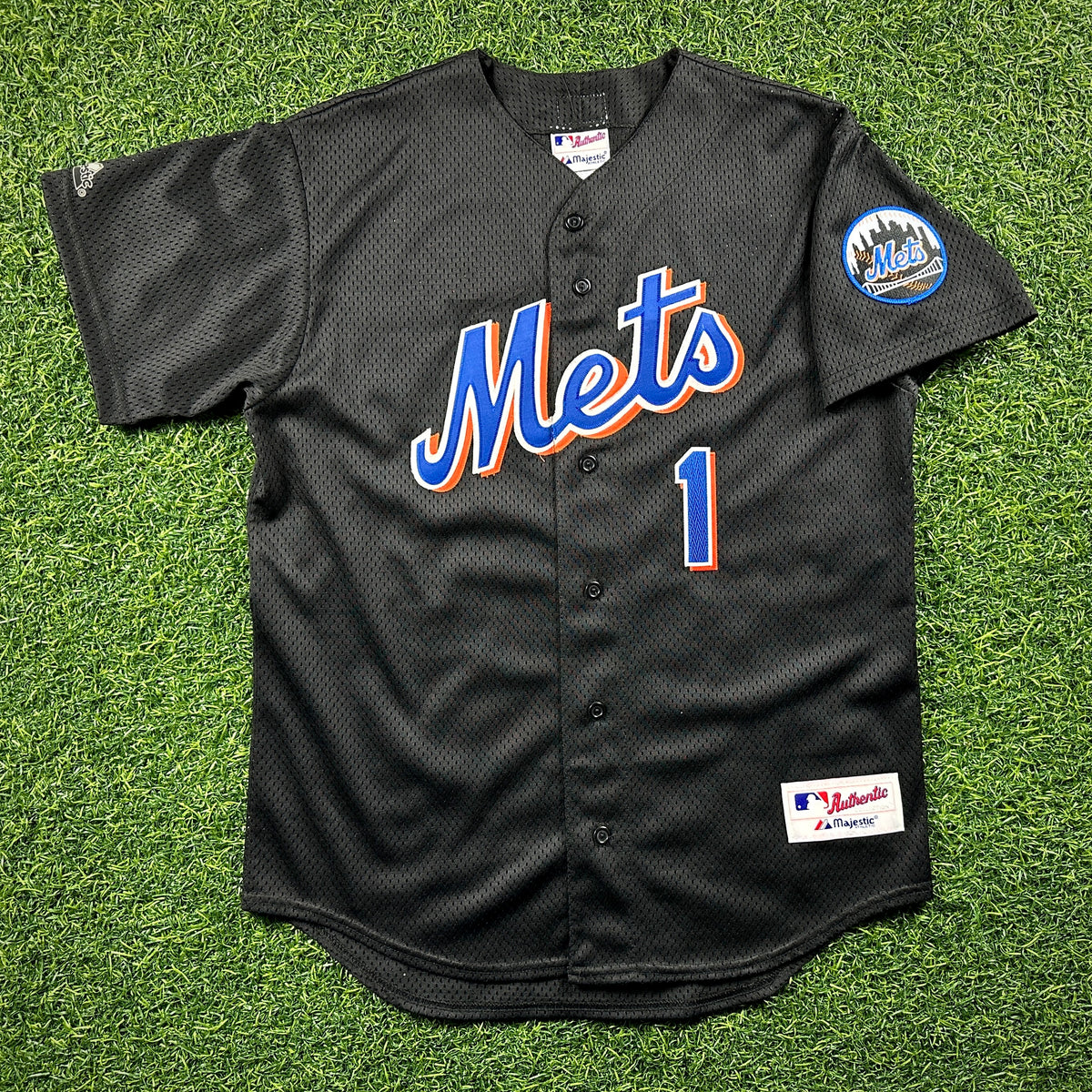 2000 Majestic MLB Jersey New York Mets Garth Brooks Black Sz. M Vintage