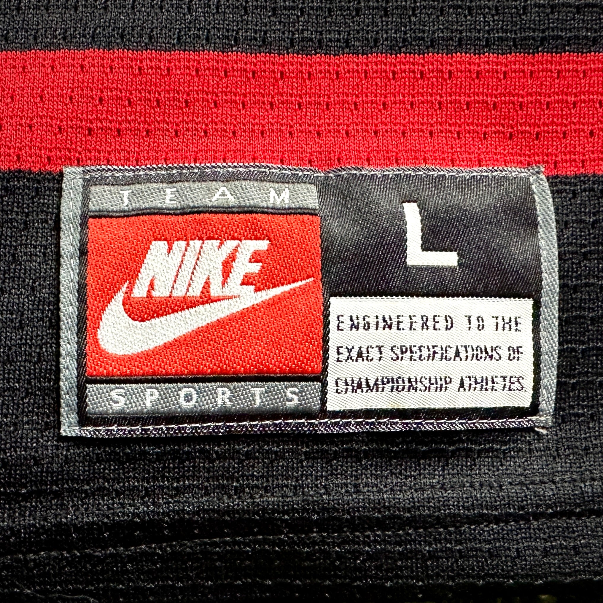 1998 Nike NHL X NBA Mashup Jersey Chicago Bulls Blackhawks Michael Jordan Black Sz. L
