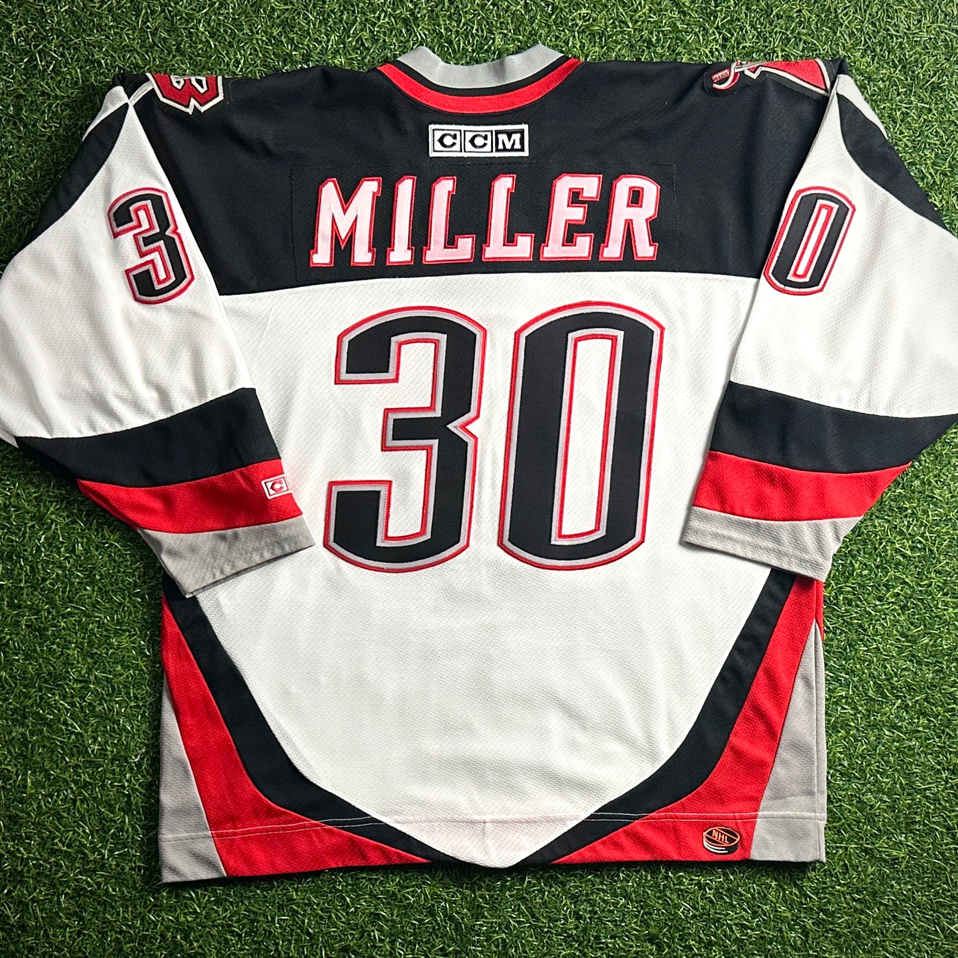 2002 CCM NHL Buffalo Sabres Jersey Ryan Miller Sz XL Vintage Rookie Goathead MiC