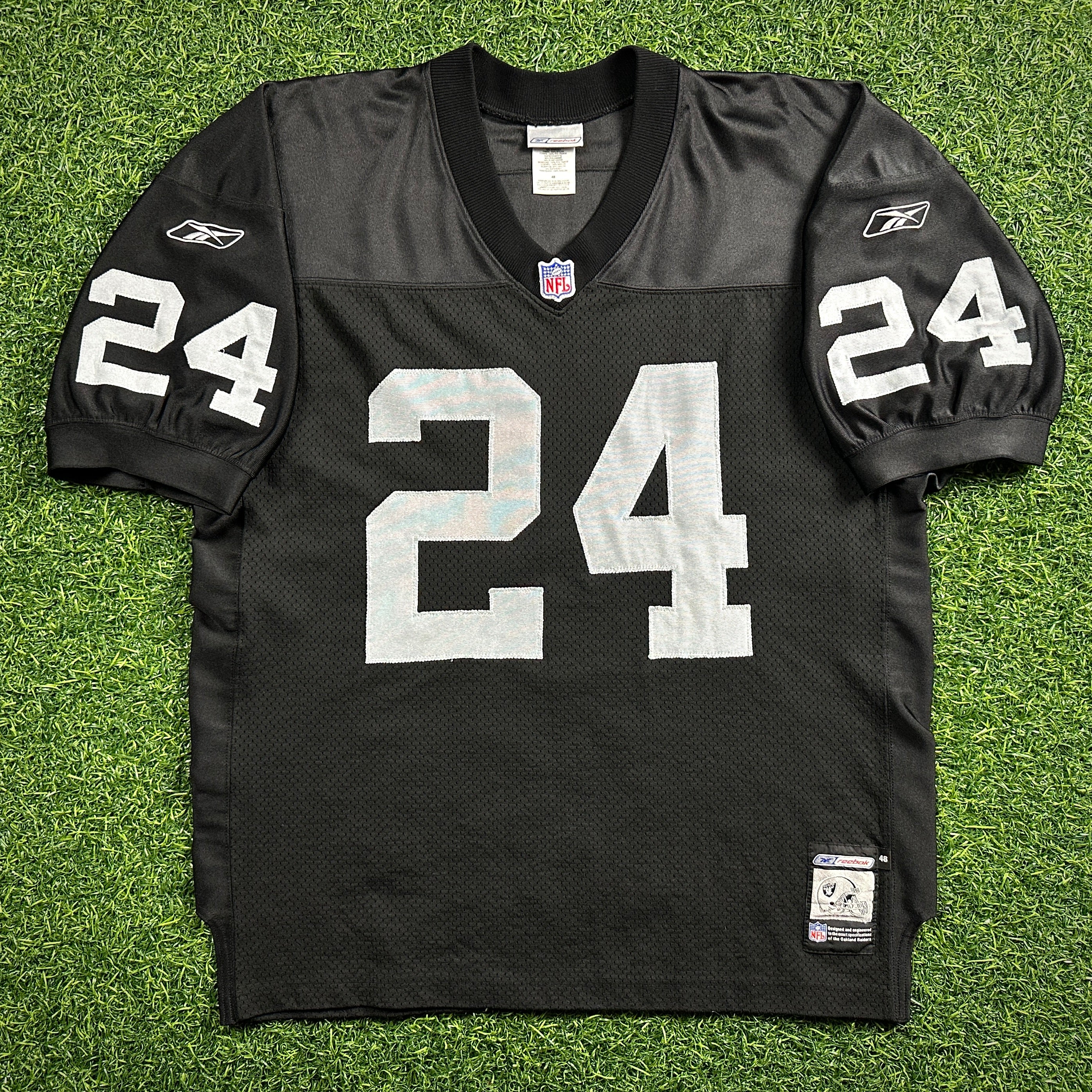 2001 Reebok NFL Authentic Jersey Oakland Raiders Charles Woodson Sz. 48 Vintage
