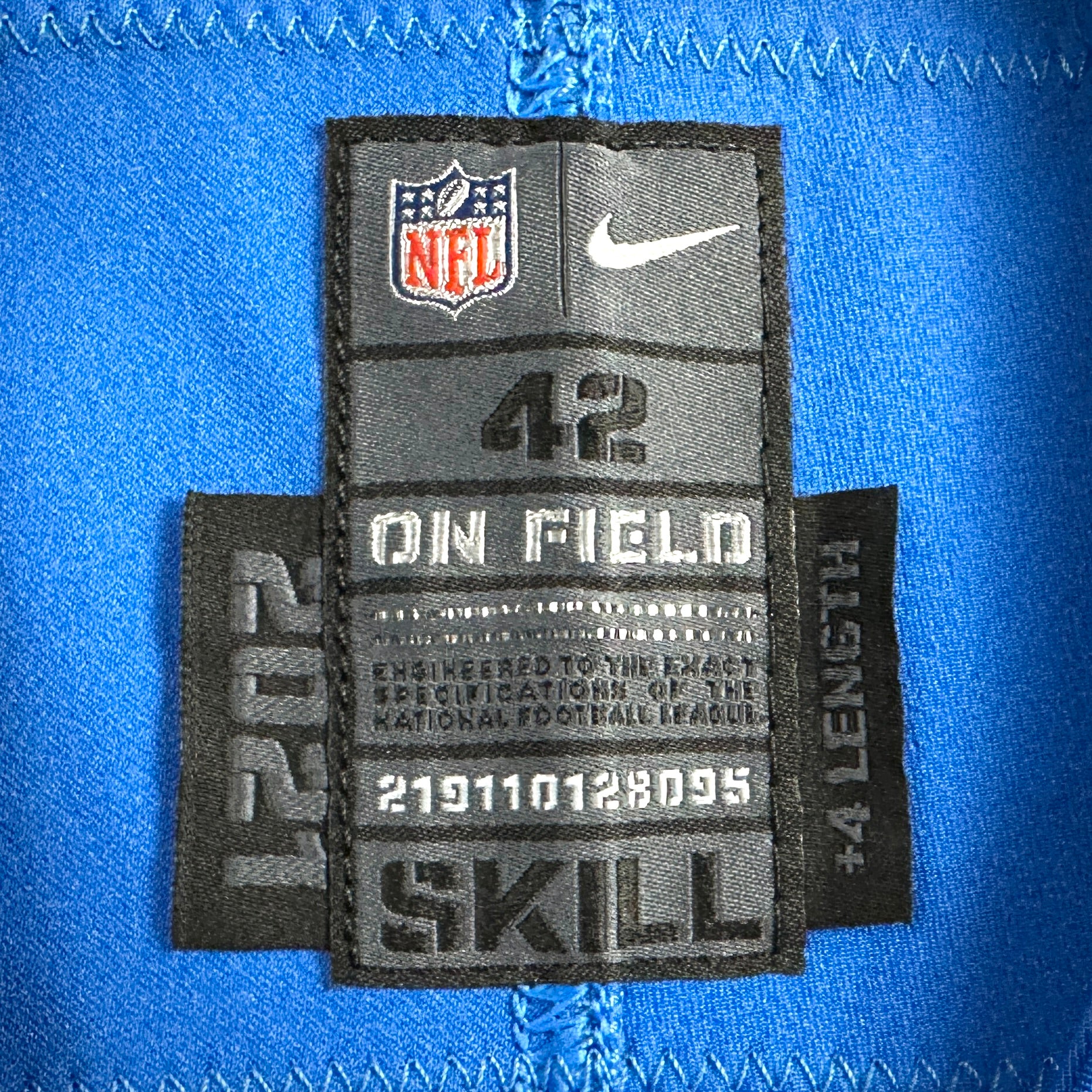 2021 Nike NFL Game-Issued Jersey Detroit Lions Jared Goff Sz. 42 SKILL COVID
