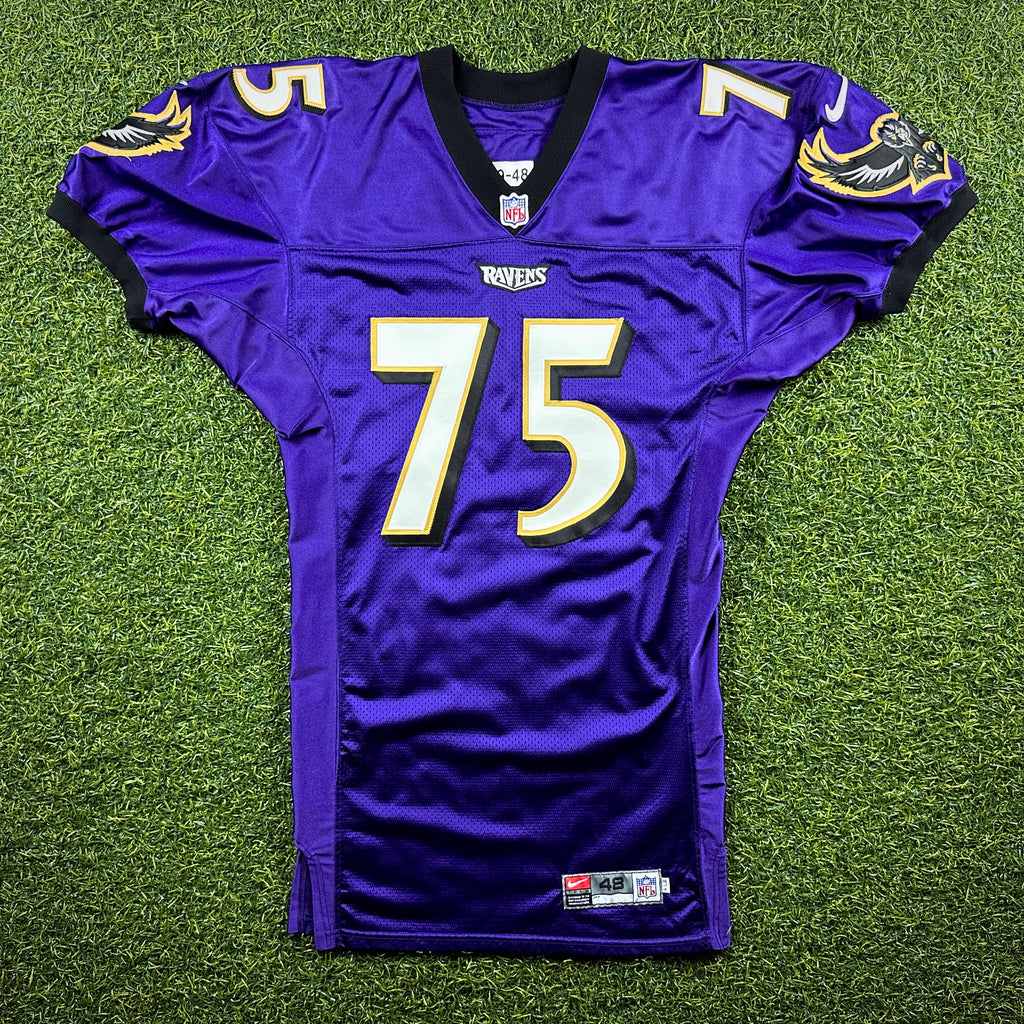 1999 Nike NFL Team-Issued Game Jersey Baltimore Ravens Jonathan Ogden Autograph Sz. 48