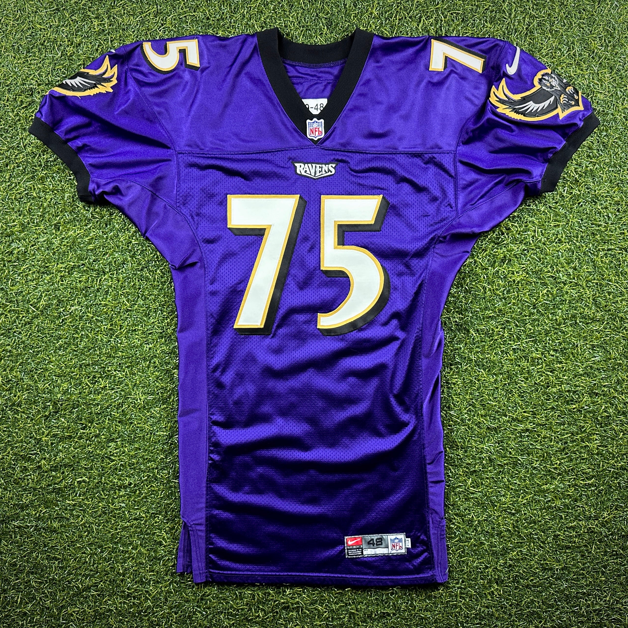 1999 Nike NFL Team-Issued Game Jersey Baltimore Ravens Jonathan Ogden Autograph Sz. 48