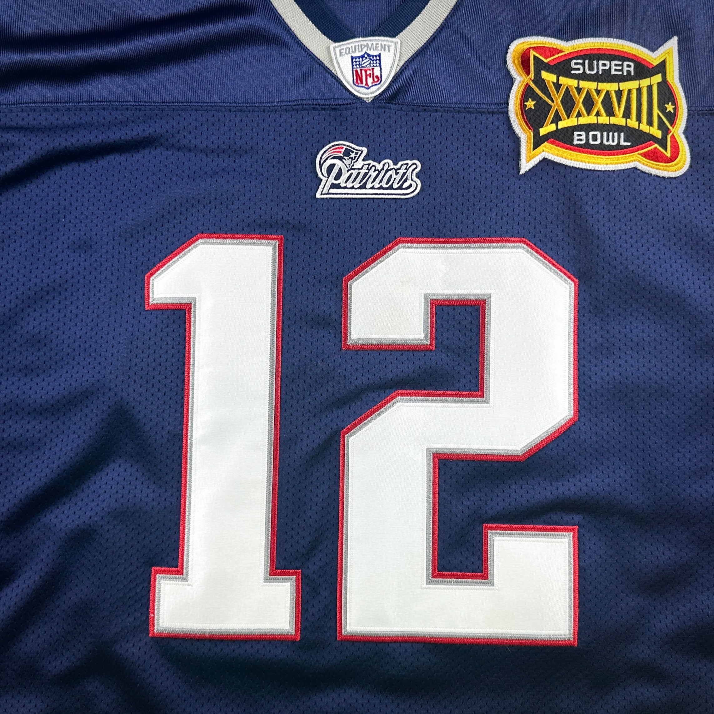 2003 Reebok NFL Authentic Jersey New England Patriots Tom Brady Sz. 52 Super Bowl XXXVIII