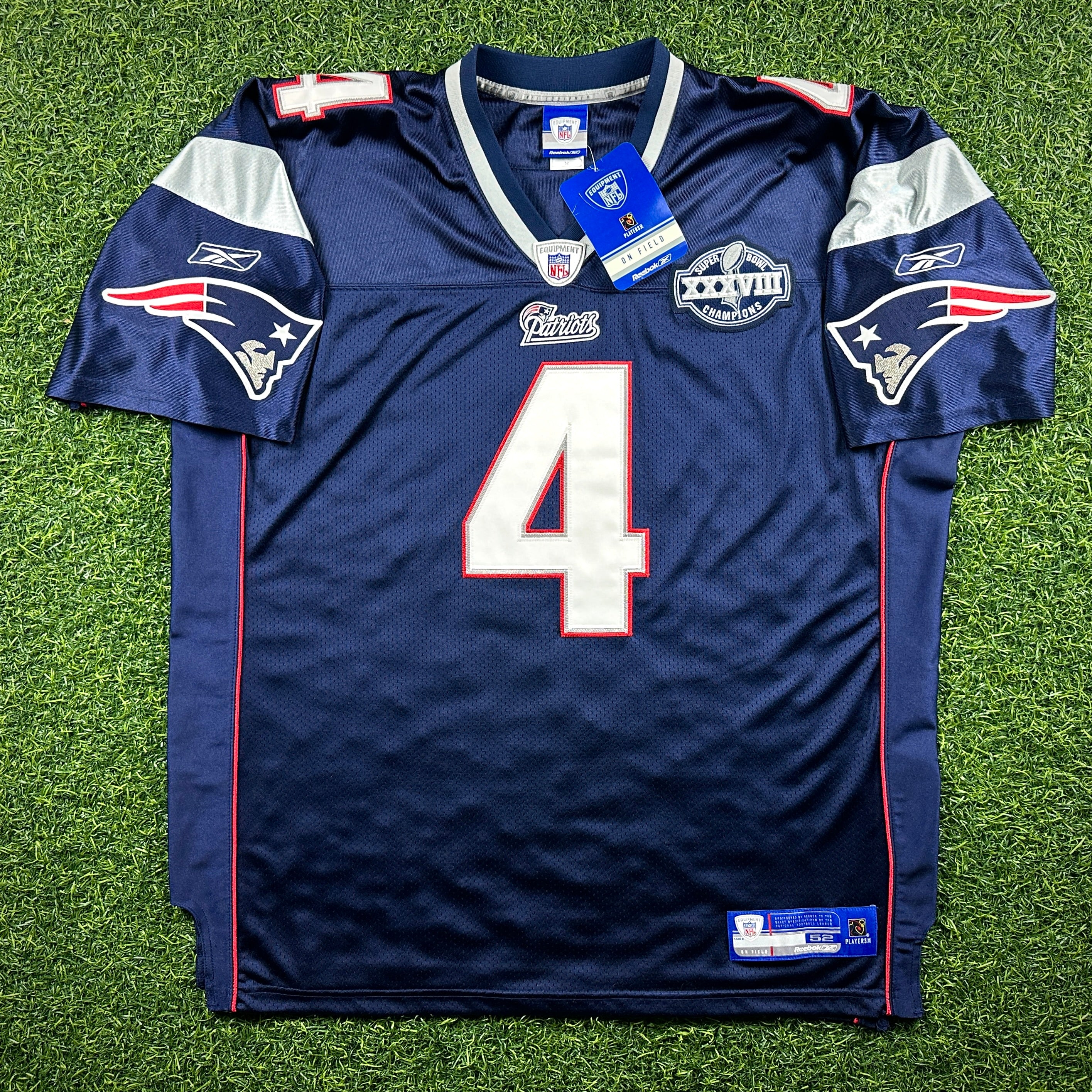 New! 2004 Reebok NFL Authentic Jersey New England Patriots Adam Vinatieri Sz. 52