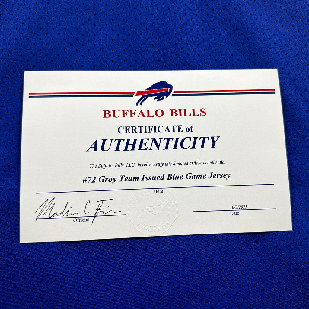 2017 Nike NFL Game-Used Jersey Buffalo Bills Ryan Groy Sz. 50 LINE Team COA