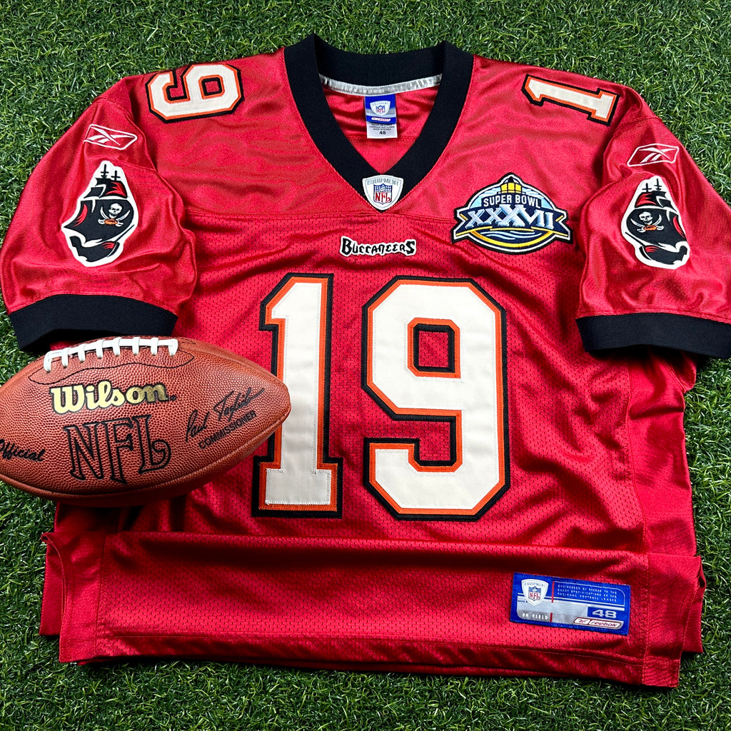 2002 Reebok NFL Authentic Jersey Tampa Bay Buccaneers Keyshawn Johnson Sz. 48 Super Bowl XXXVII