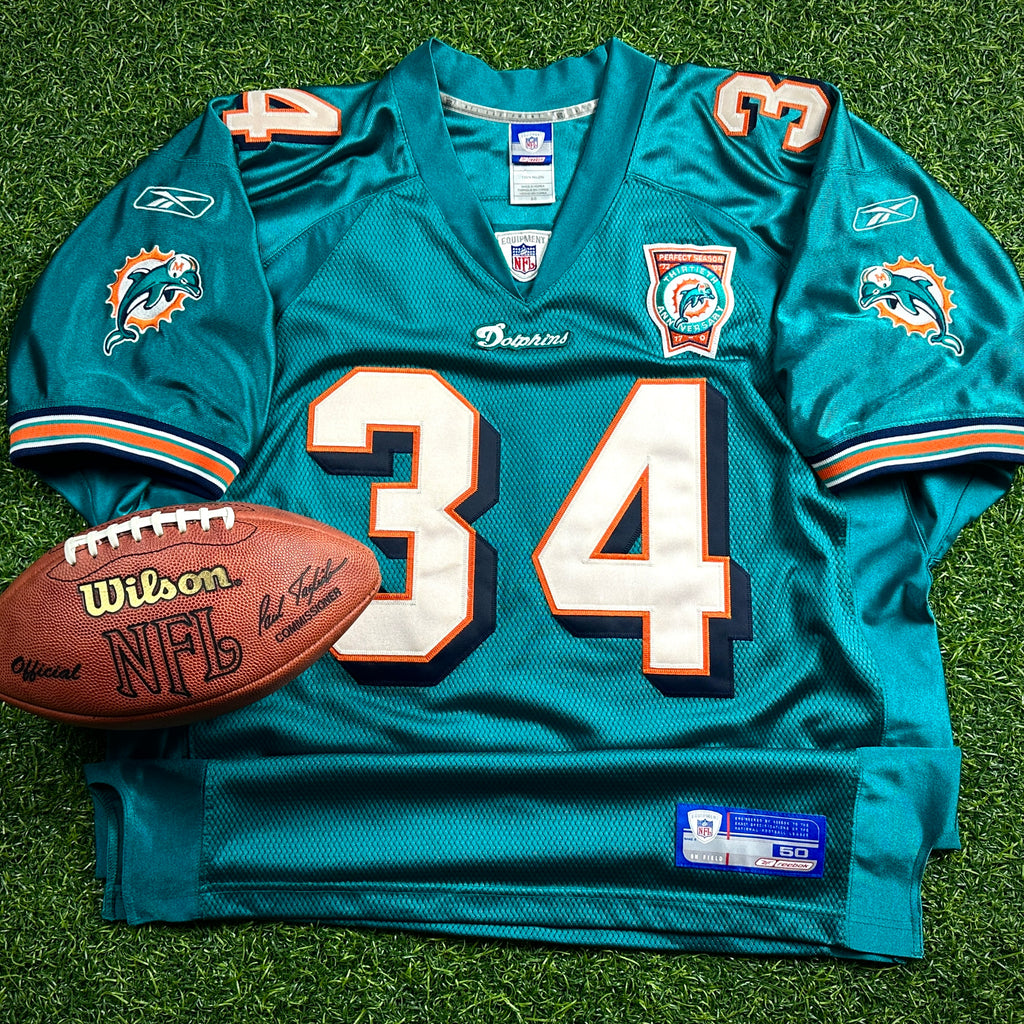 2002 Reebok NFL Authentic Jersey Miami Dolphins Ricky Williams Sz. 50 Anniversary Patch