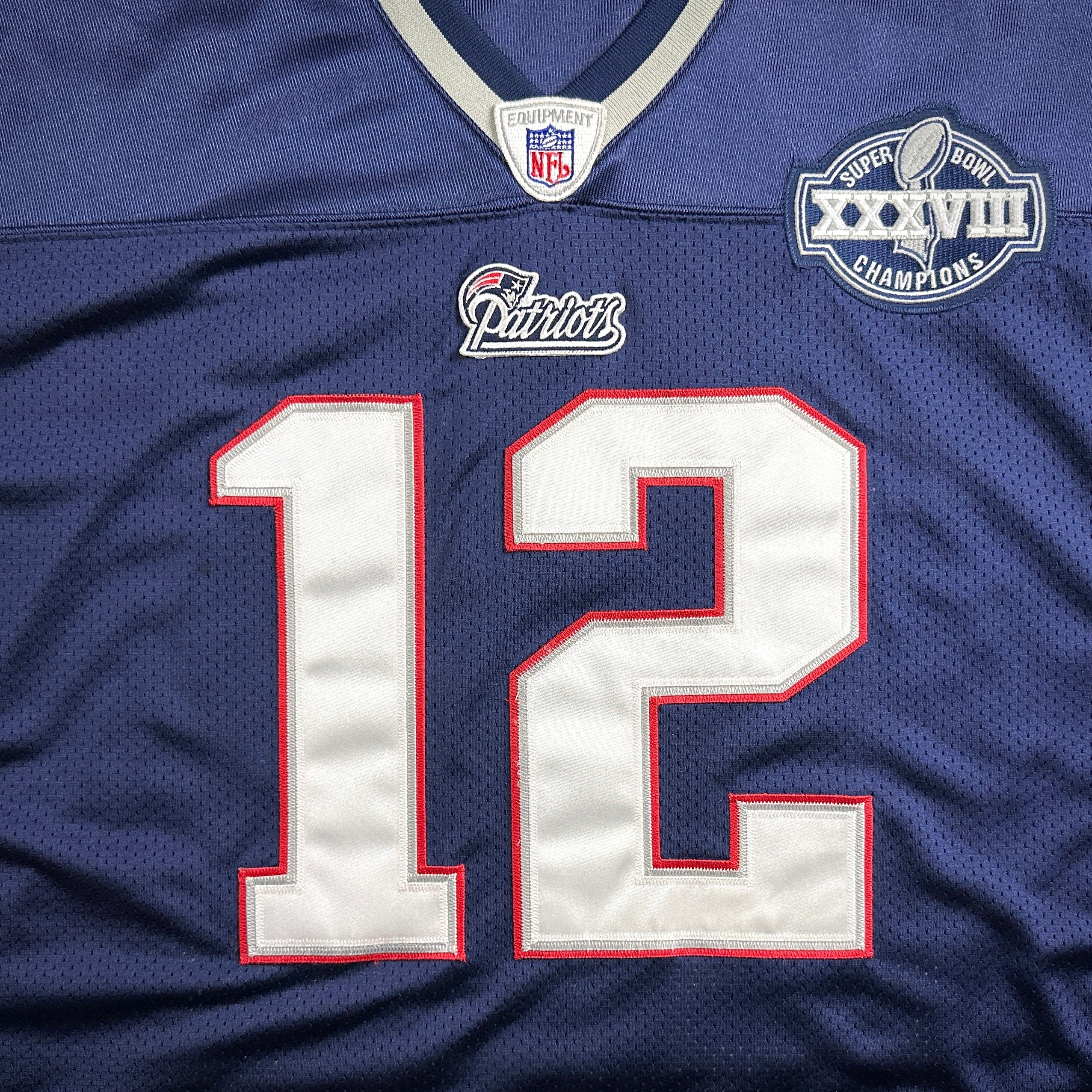 2004 Reebok NFL Authentic Jersey New England Patriots Tom Brady Sz 52 Super Bowl