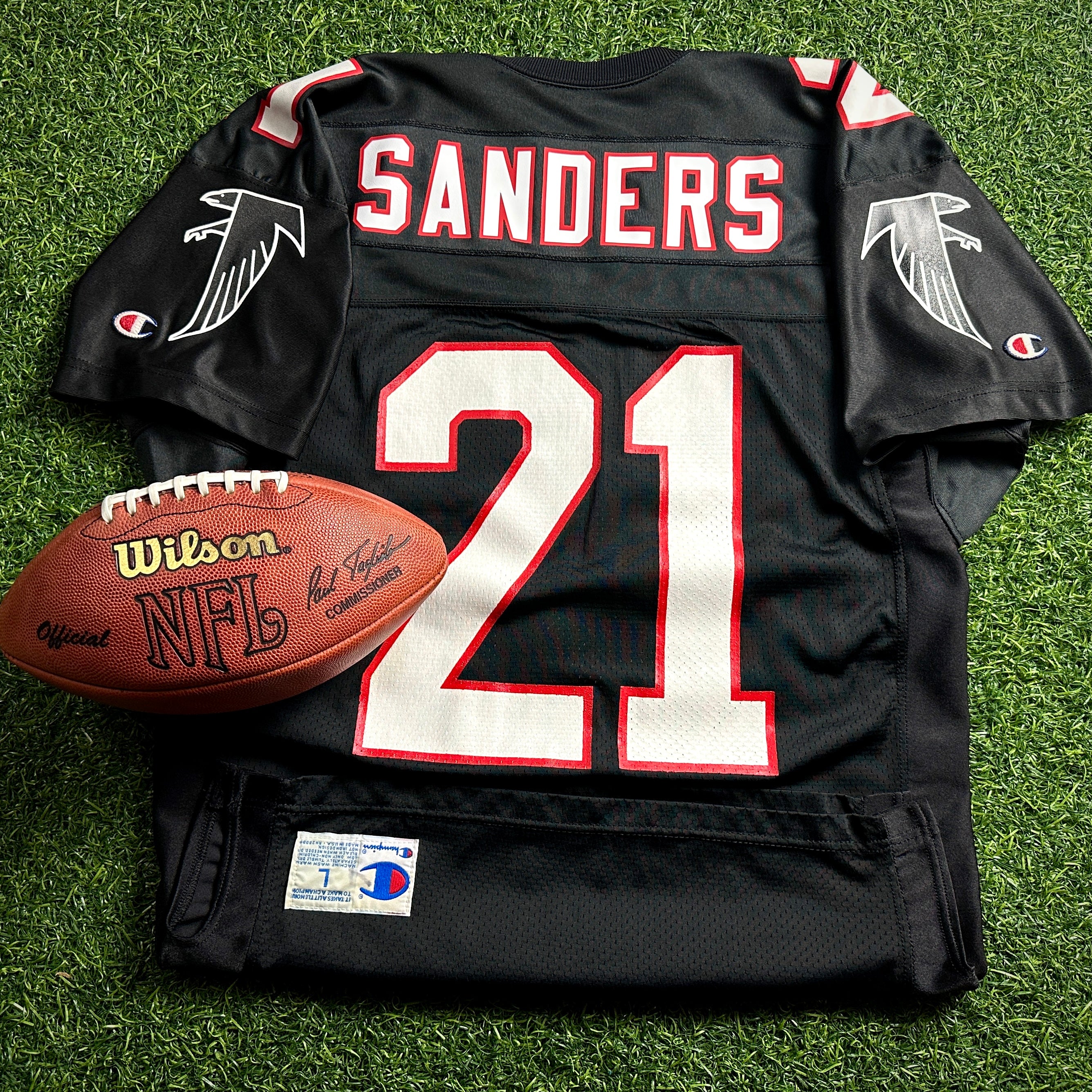 1992 Champion NFL Authentic Jersey Atlanta Falcons Deion Sanders Sz. L Vintage